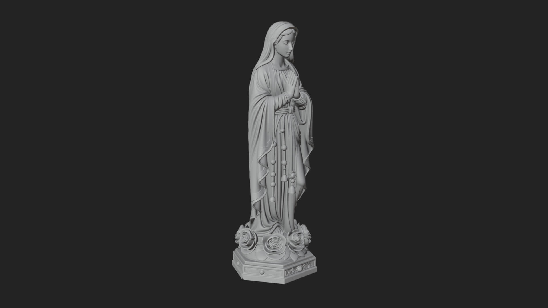 Virgin Mary Statue Design 17 3D Print Model 3D Model