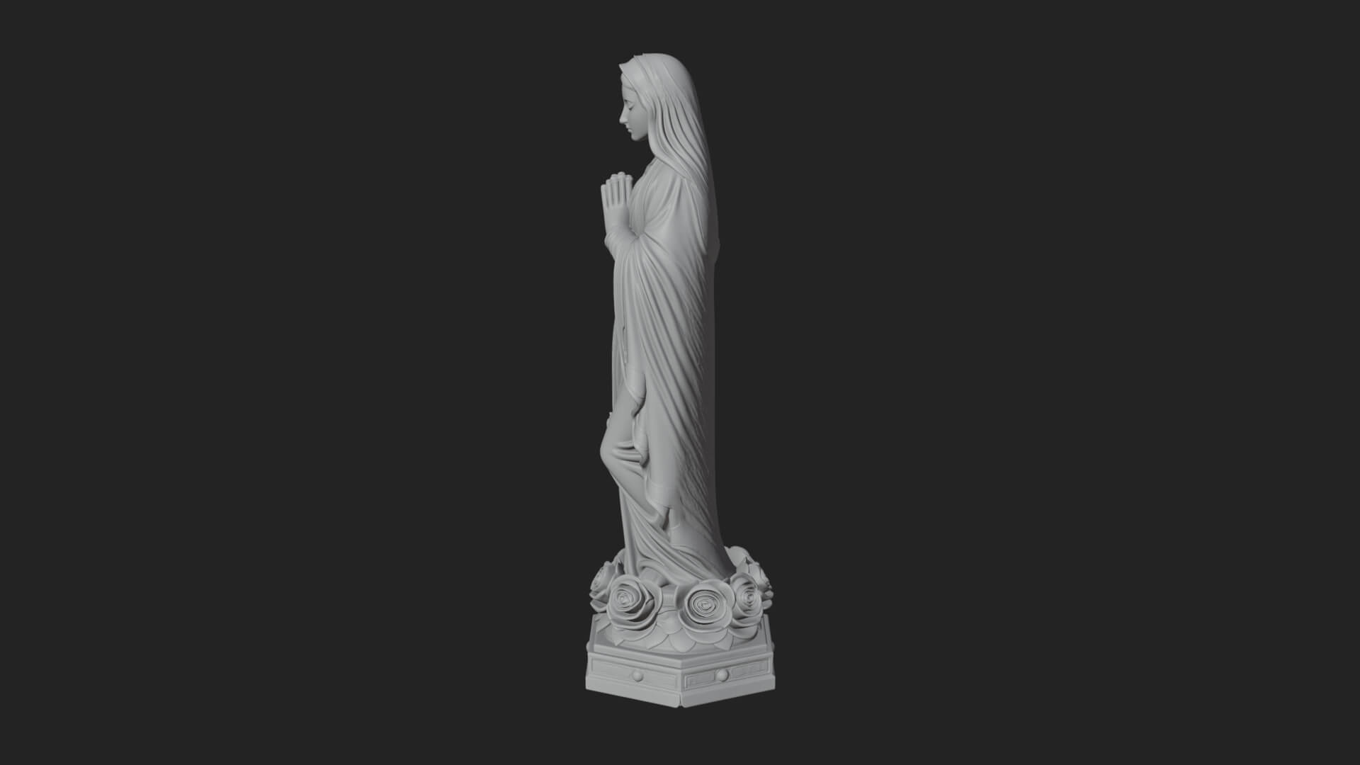 Virgin Mary Statue Design 17 3D Print Model 3D Model