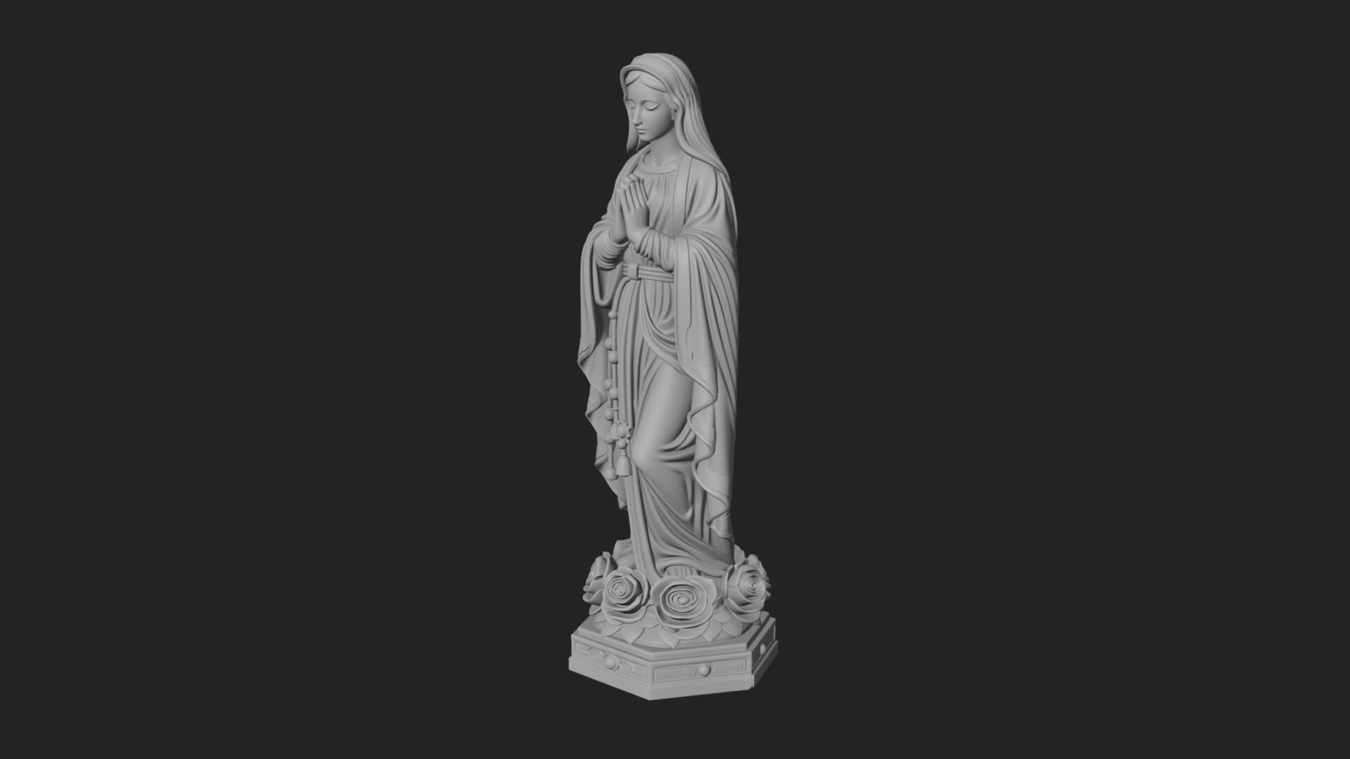 Virgin Mary Statue Design 17 3D Print Model 3D Model
