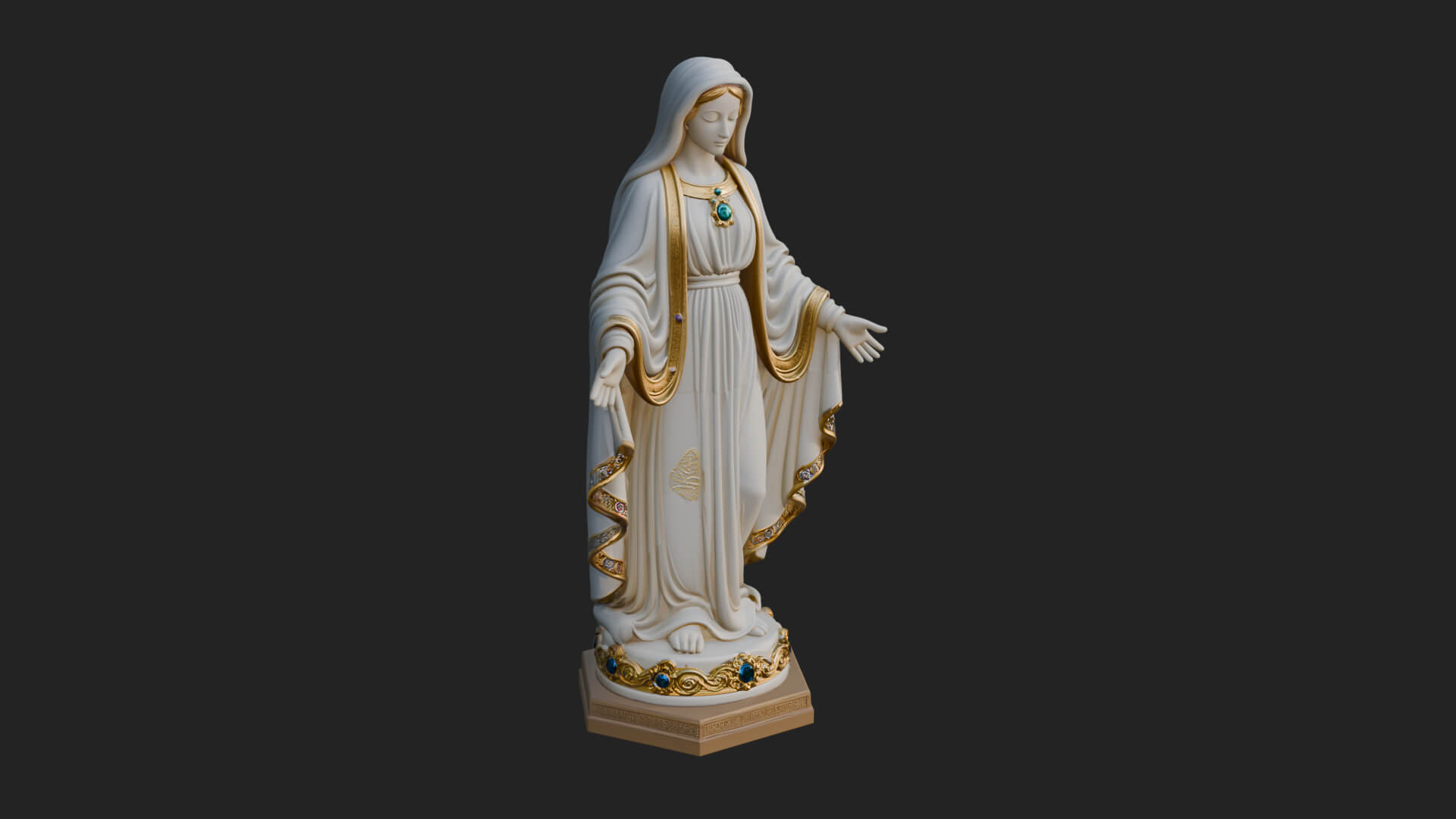 Virgin Mary Statue Design 18 3D Print Model 3D Model