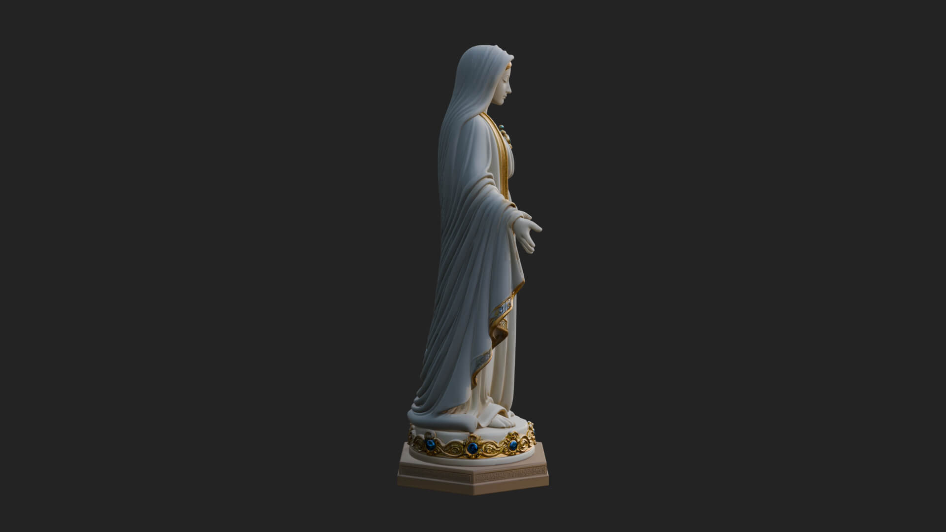 Virgin Mary Statue Design 18 3D Print Model 3D Model