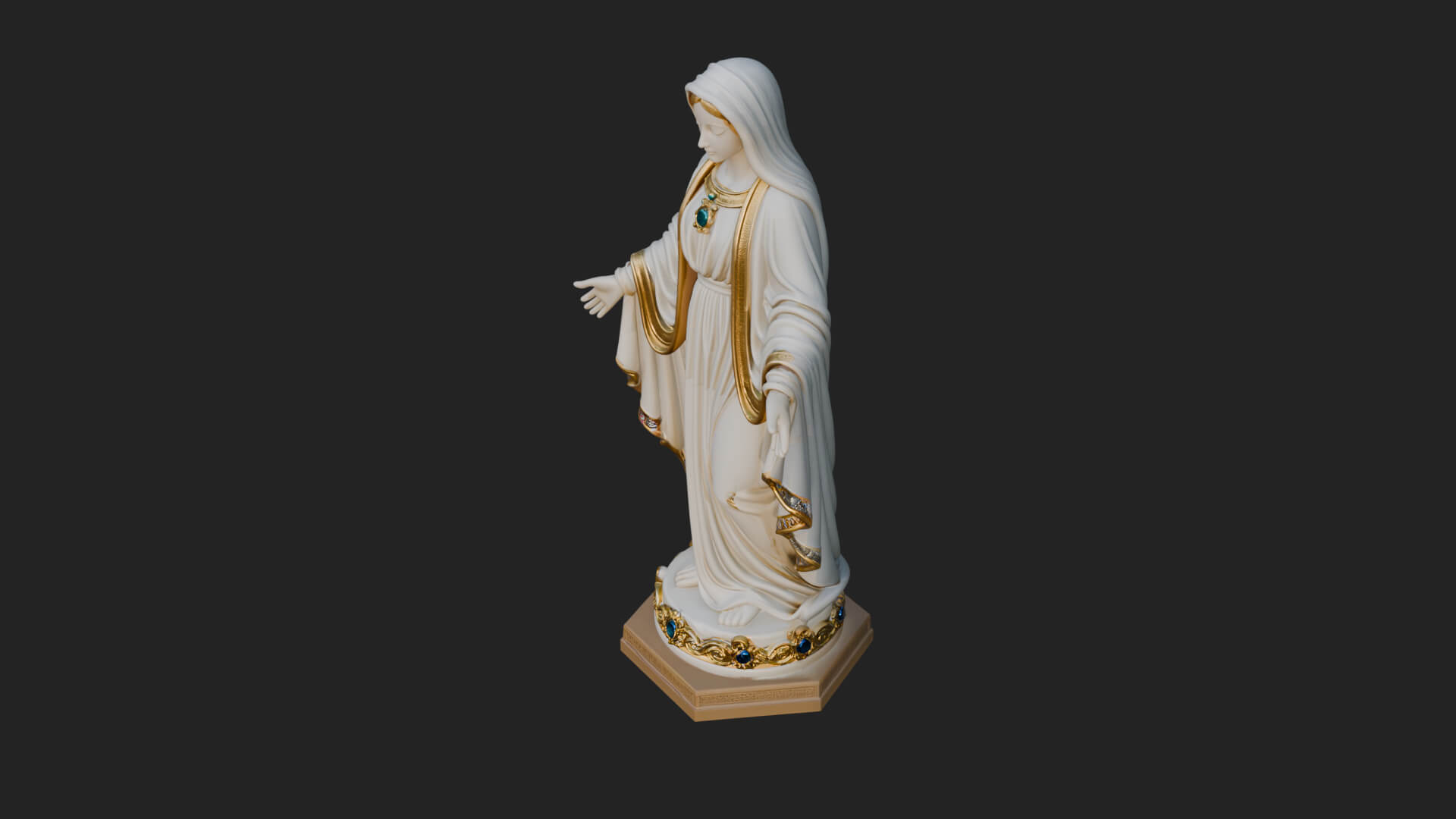 Virgin Mary Statue Design 18 3D Print Model 3D Model