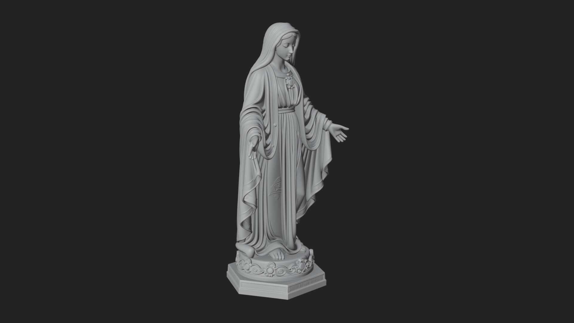 Virgin Mary Statue Design 18 3D Print Model 3D Model