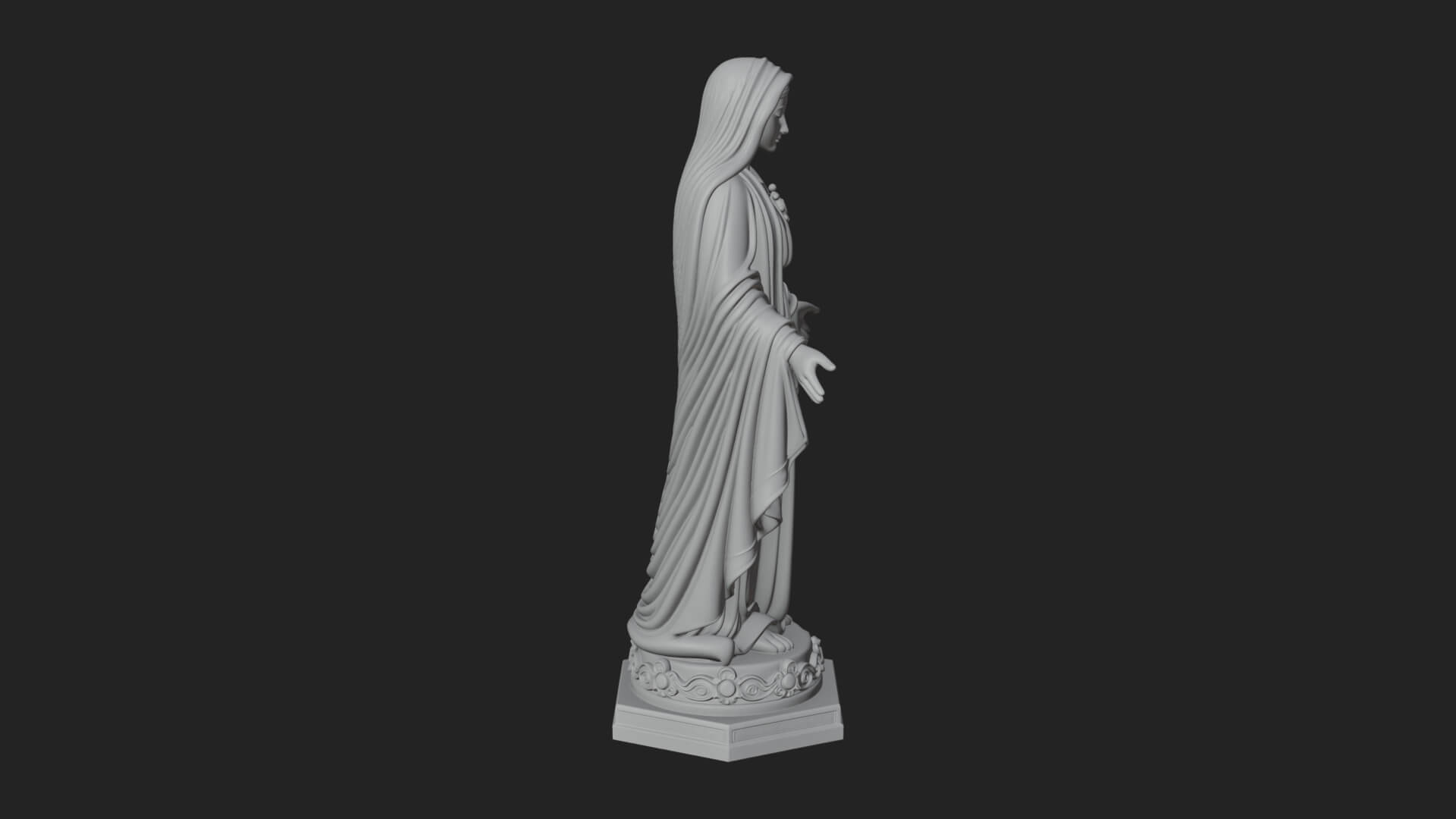 Virgin Mary Statue Design 18 3D Print Model 3D Model