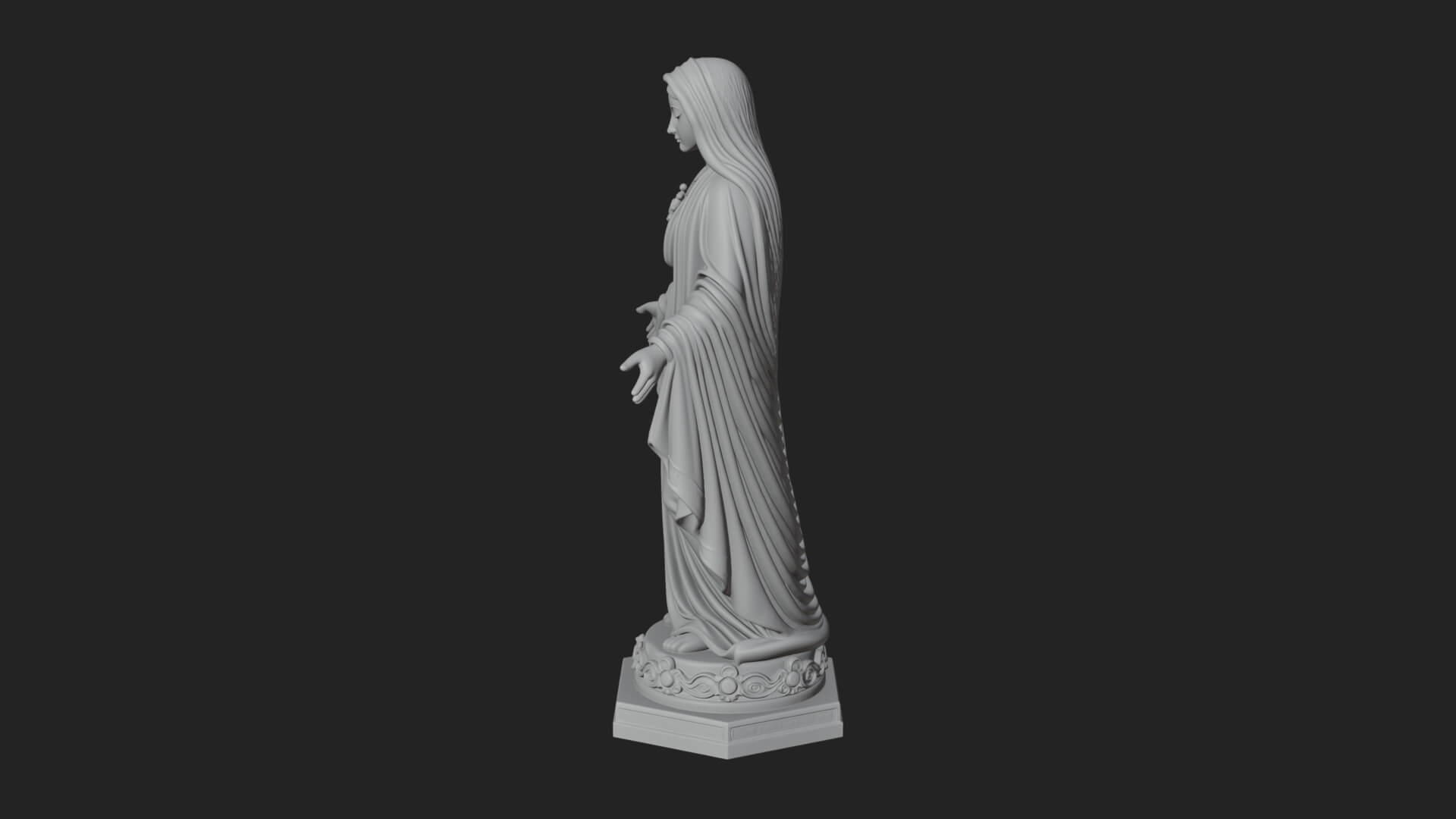 Virgin Mary Statue Design 18 3D Print Model 3D Model