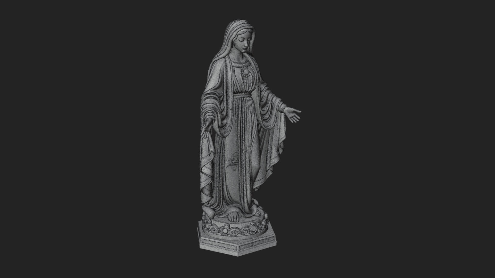 Virgin Mary Statue Design 18 3D Print Model 3D Model