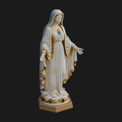 Virgin Mary Statue Design 18 3D Print Model