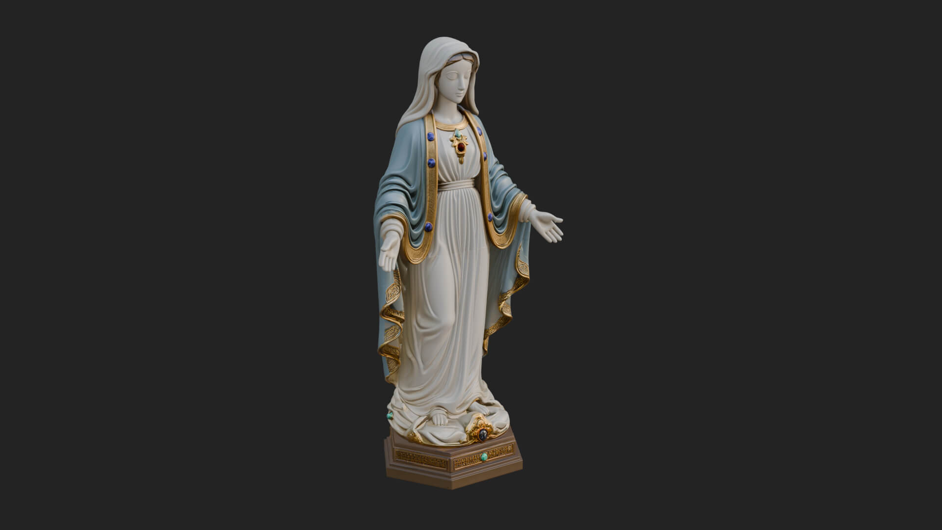 Virgin Mary Statue Design 19 3D Print Model 3D Model