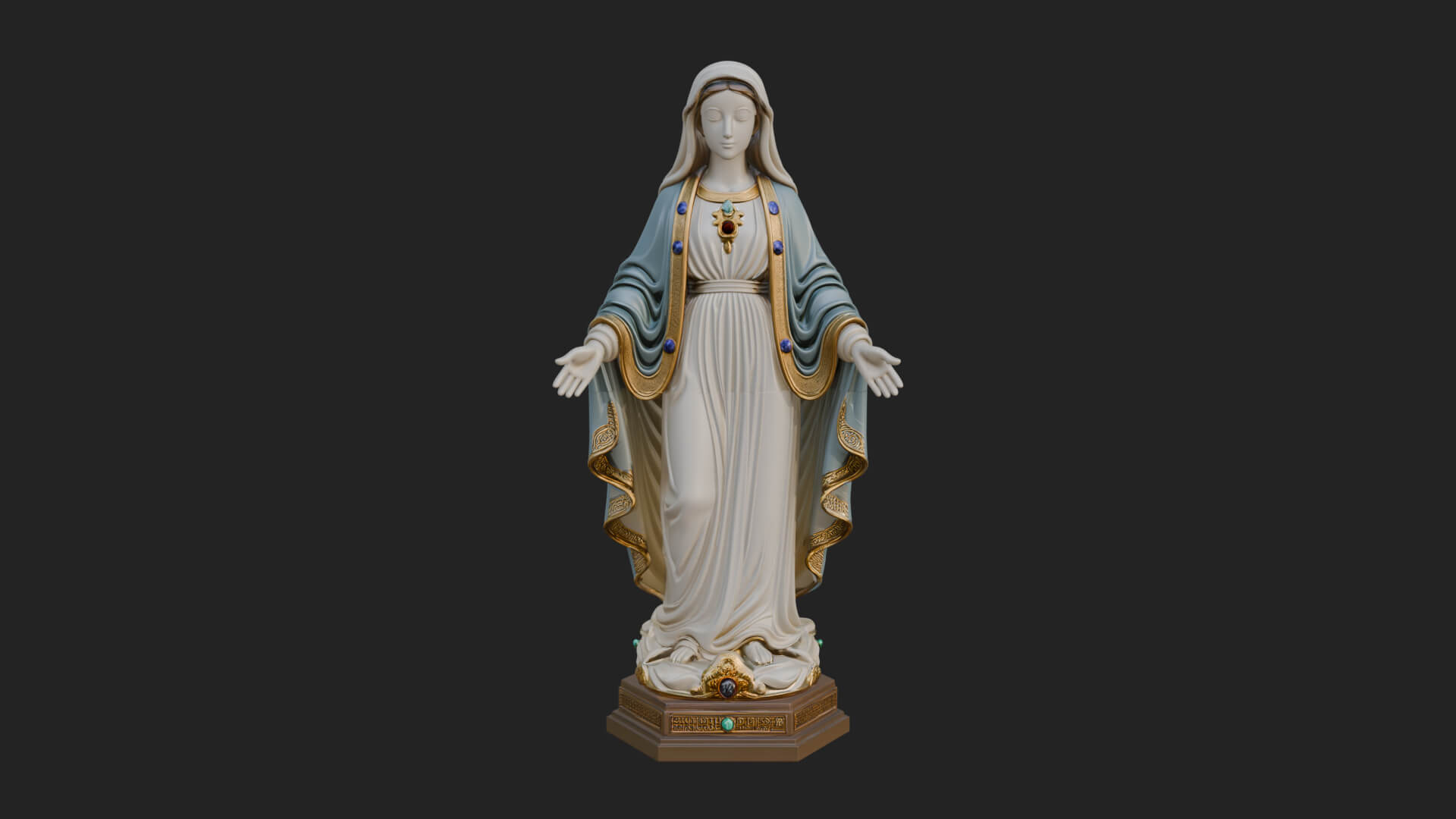 Virgin Mary Statue Design 19 3D Print Model 3D Model