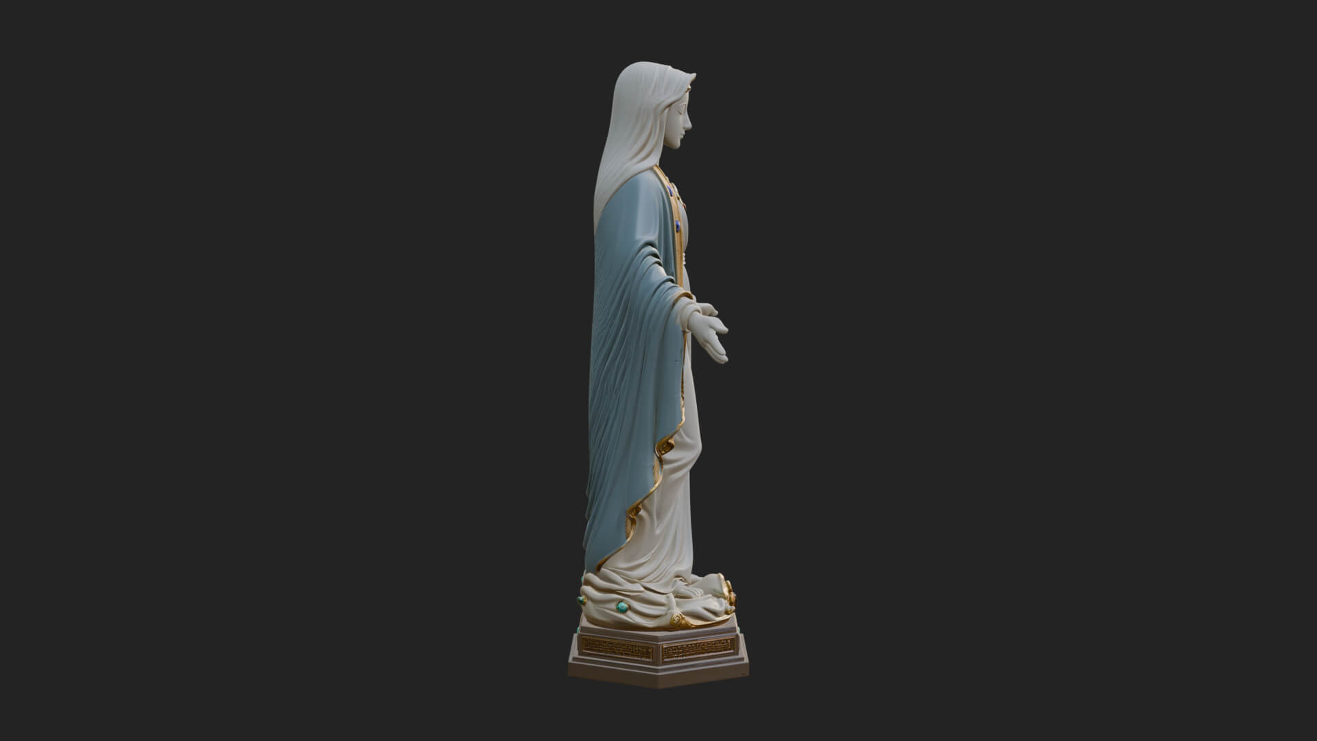 Virgin Mary Statue Design 19 3D Print Model 3D Model