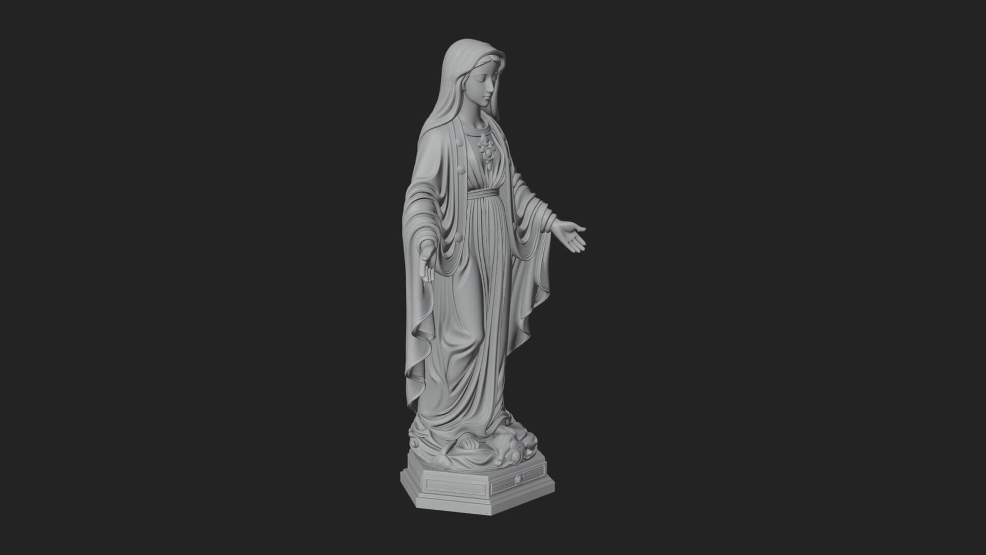 Virgin Mary Statue Design 19 3D Print Model 3D Model