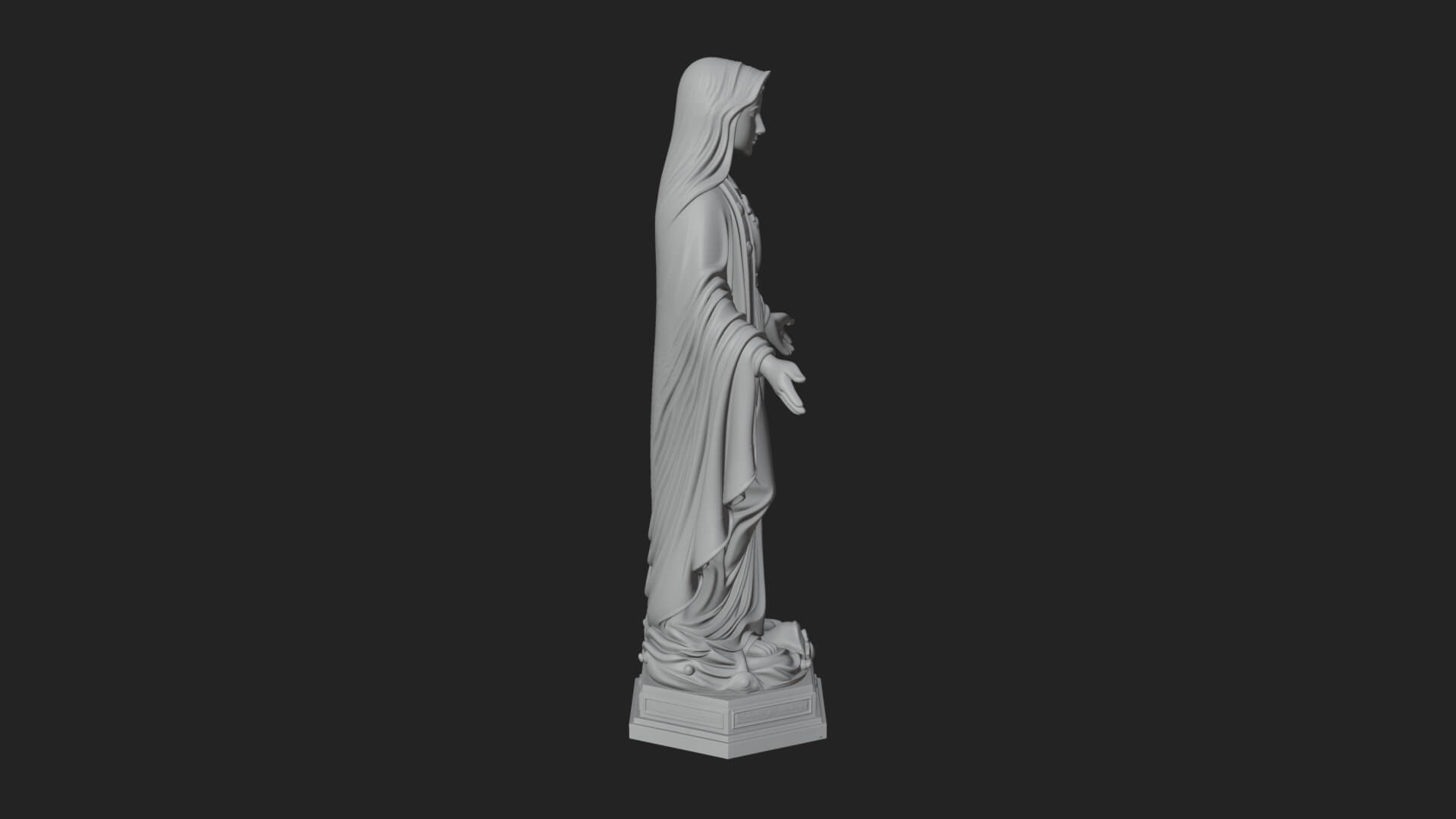 Virgin Mary Statue Design 19 3D Print Model 3D Model