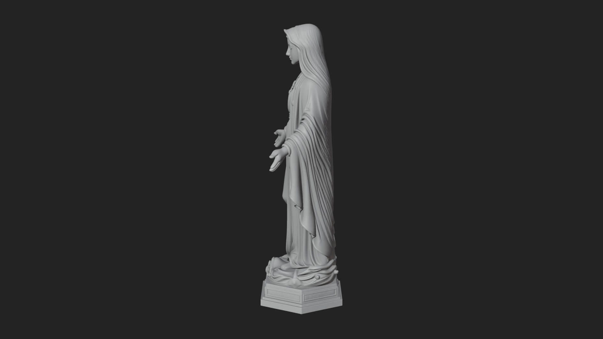 Virgin Mary Statue Design 19 3D Print Model 3D Model