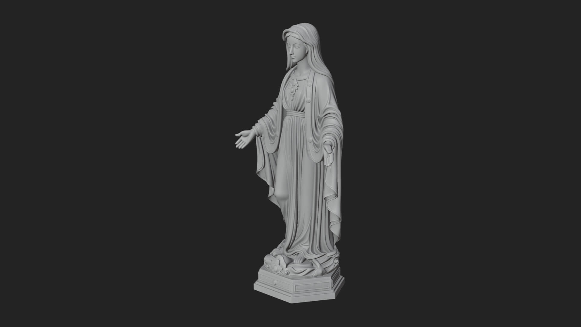 Virgin Mary Statue Design 19 3D Print Model 3D Model