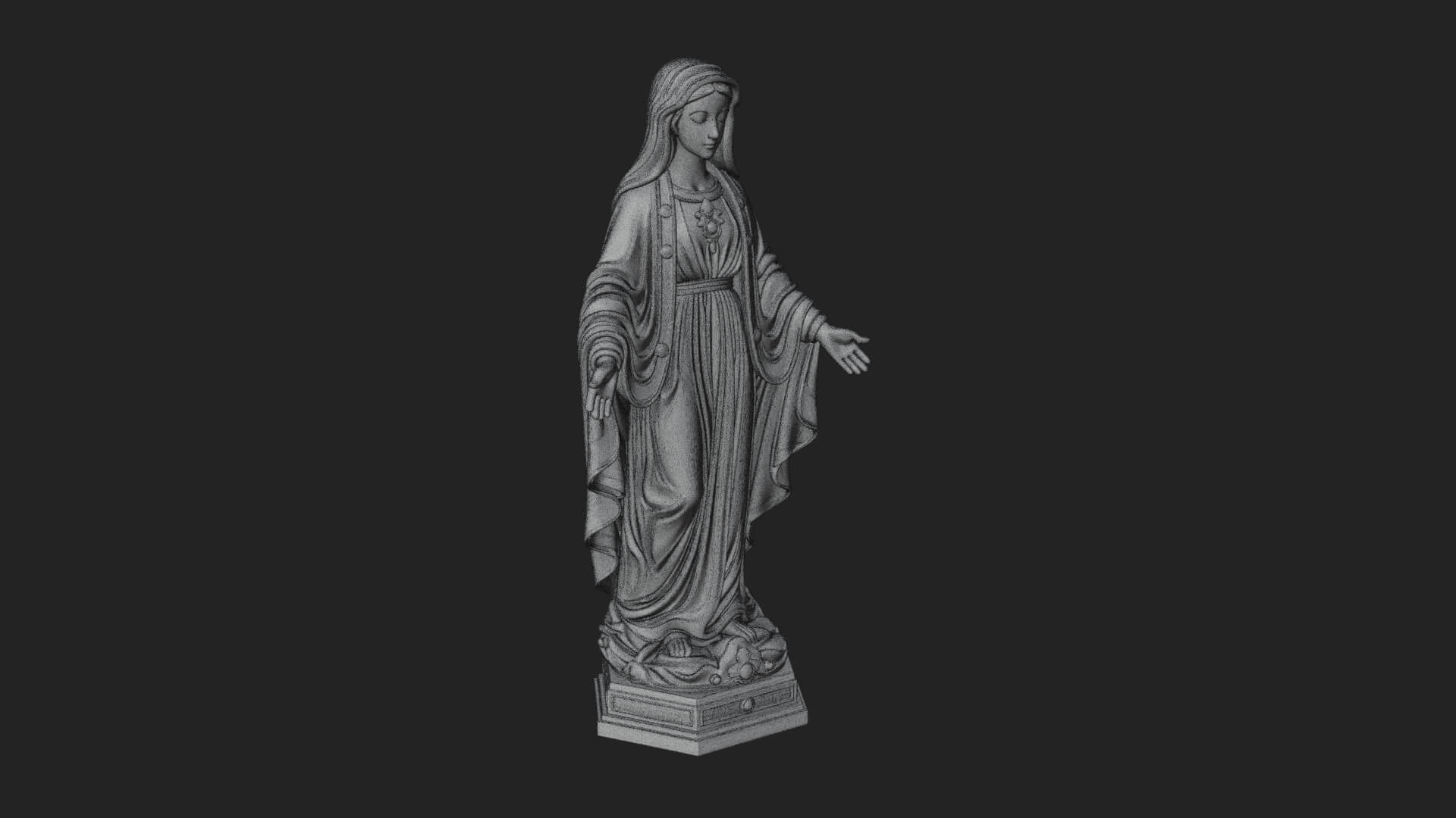 Virgin Mary Statue Design 19 3D Print Model 3D Model