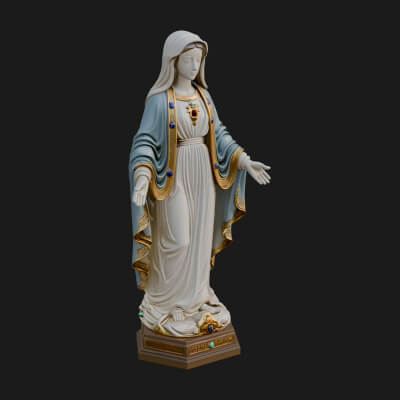 Virgin Mary Statue Design 19 3D Print Model