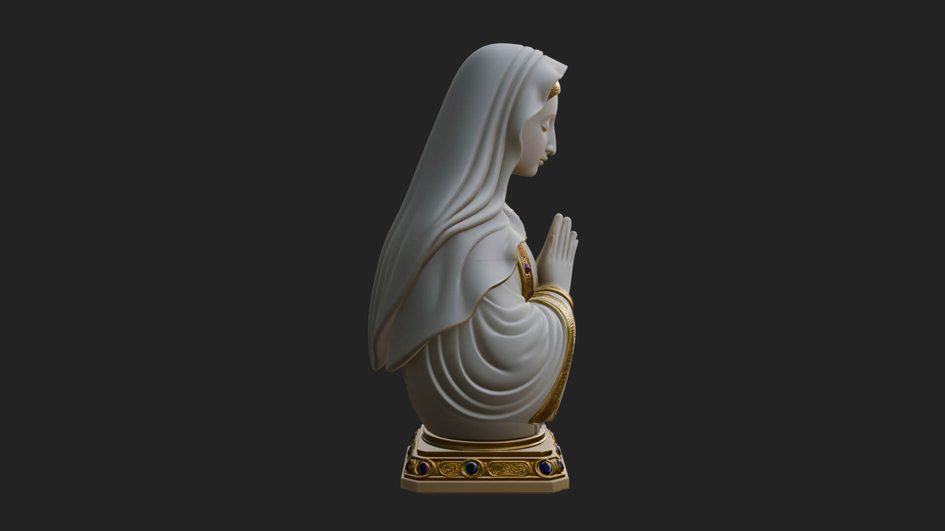 Virgin Mary Statue Design 2 3D Print Model 3D Model