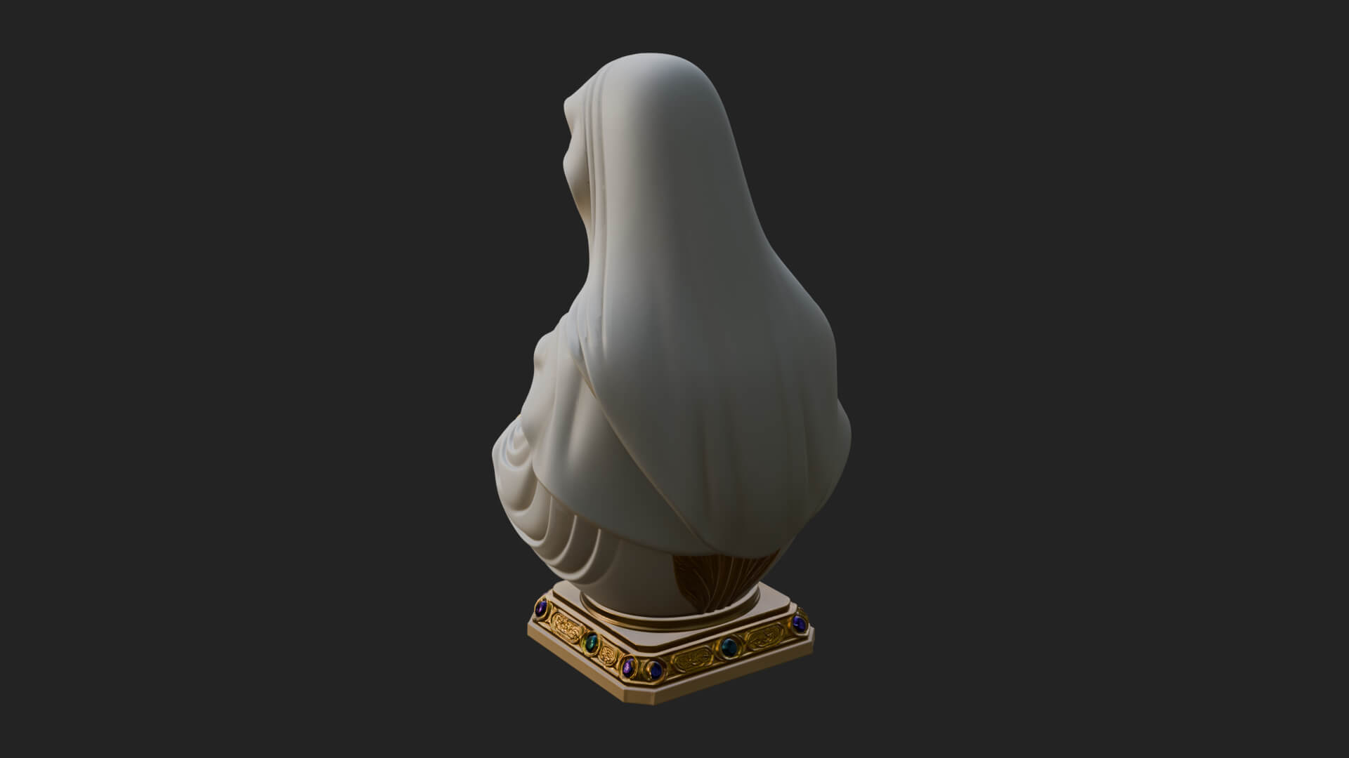 Virgin Mary Statue Design 2 3D Print Model 3D Model