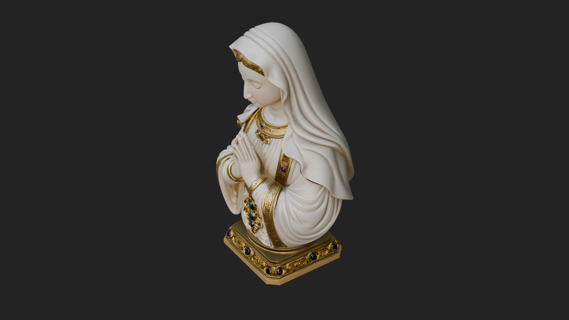 Virgin Mary Statue Design 2 3D Print Model 3D Model