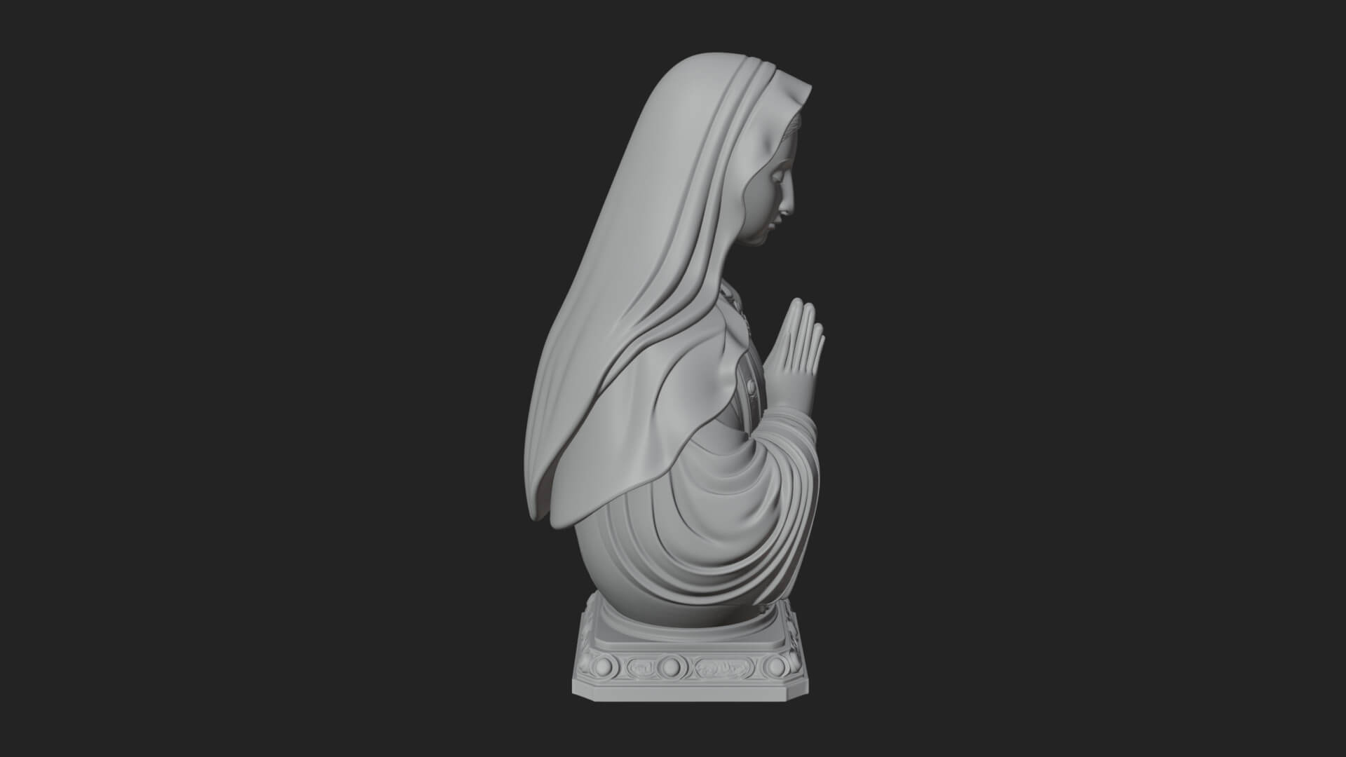 Virgin Mary Statue Design 2 3D Print Model 3D Model