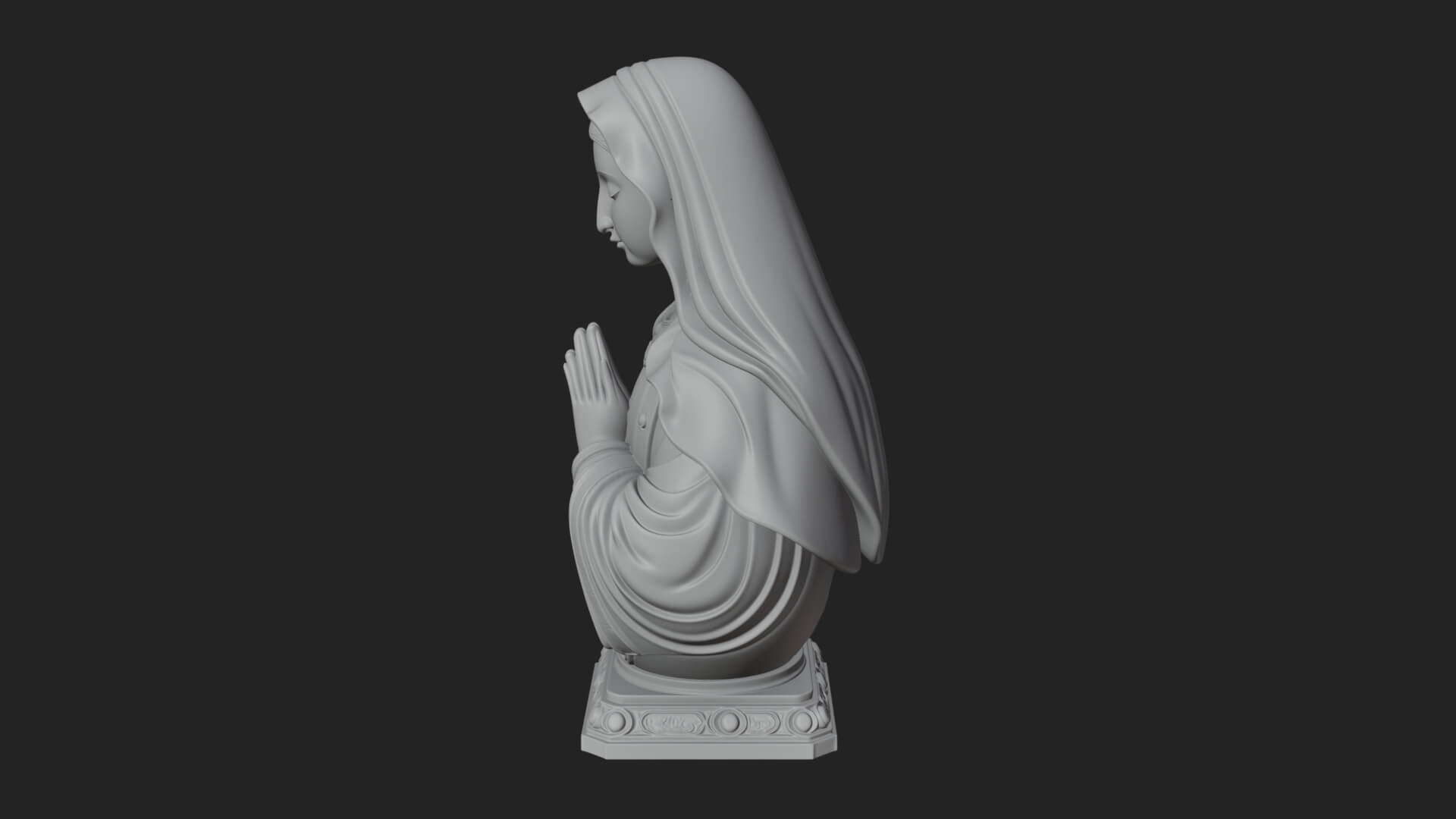 Virgin Mary Statue Design 2 3D Print Model 3D Model