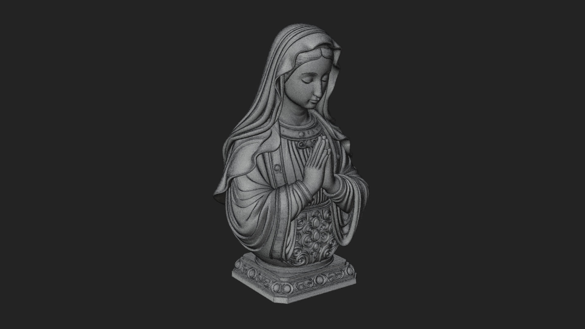 Virgin Mary Statue Design 2 3D Print Model 3D Model