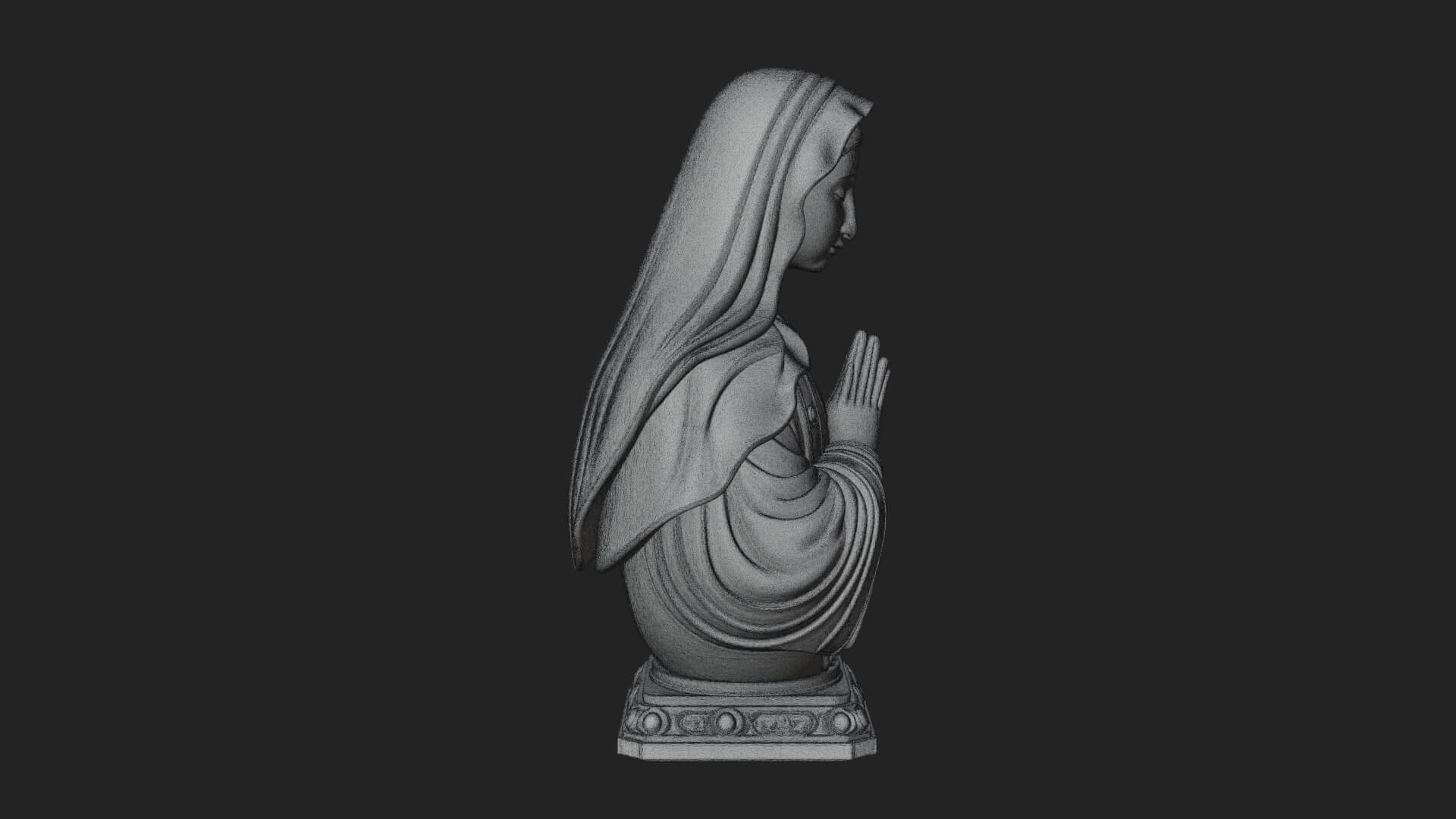 Virgin Mary Statue Design 2 3D Print Model 3D Model