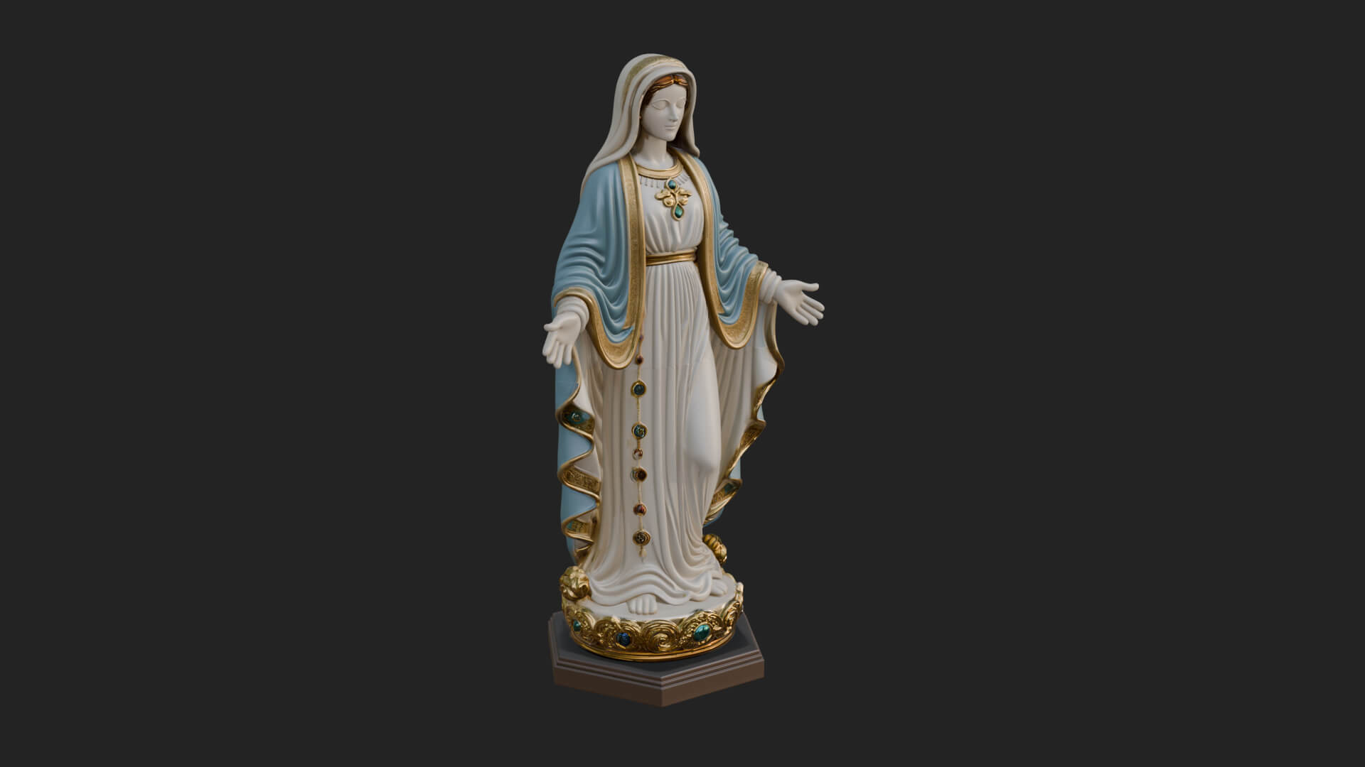 Virgin Mary Statue Design 20 3D Print Model 3D Model