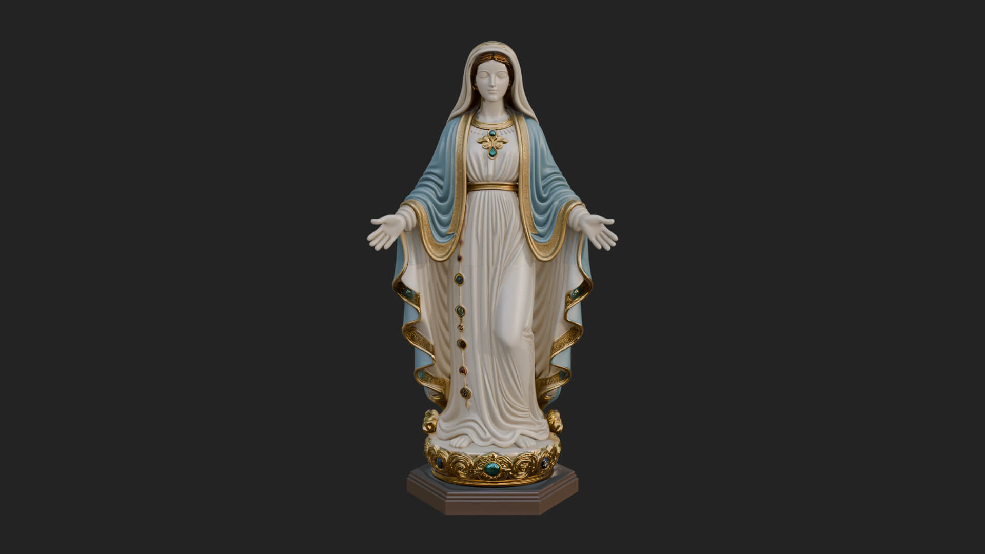 Virgin Mary Statue Design 20 3D Print Model 3D Model