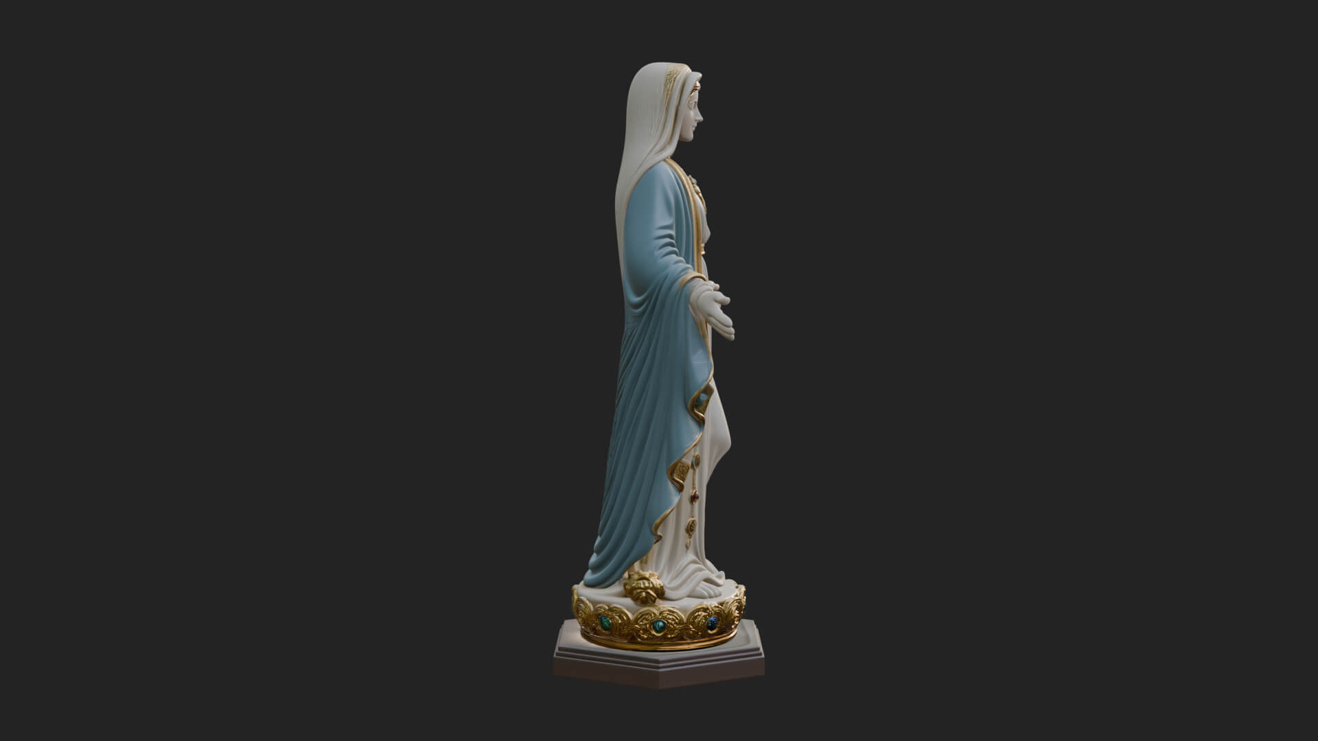 Virgin Mary Statue Design 20 3D Print Model 3D Model