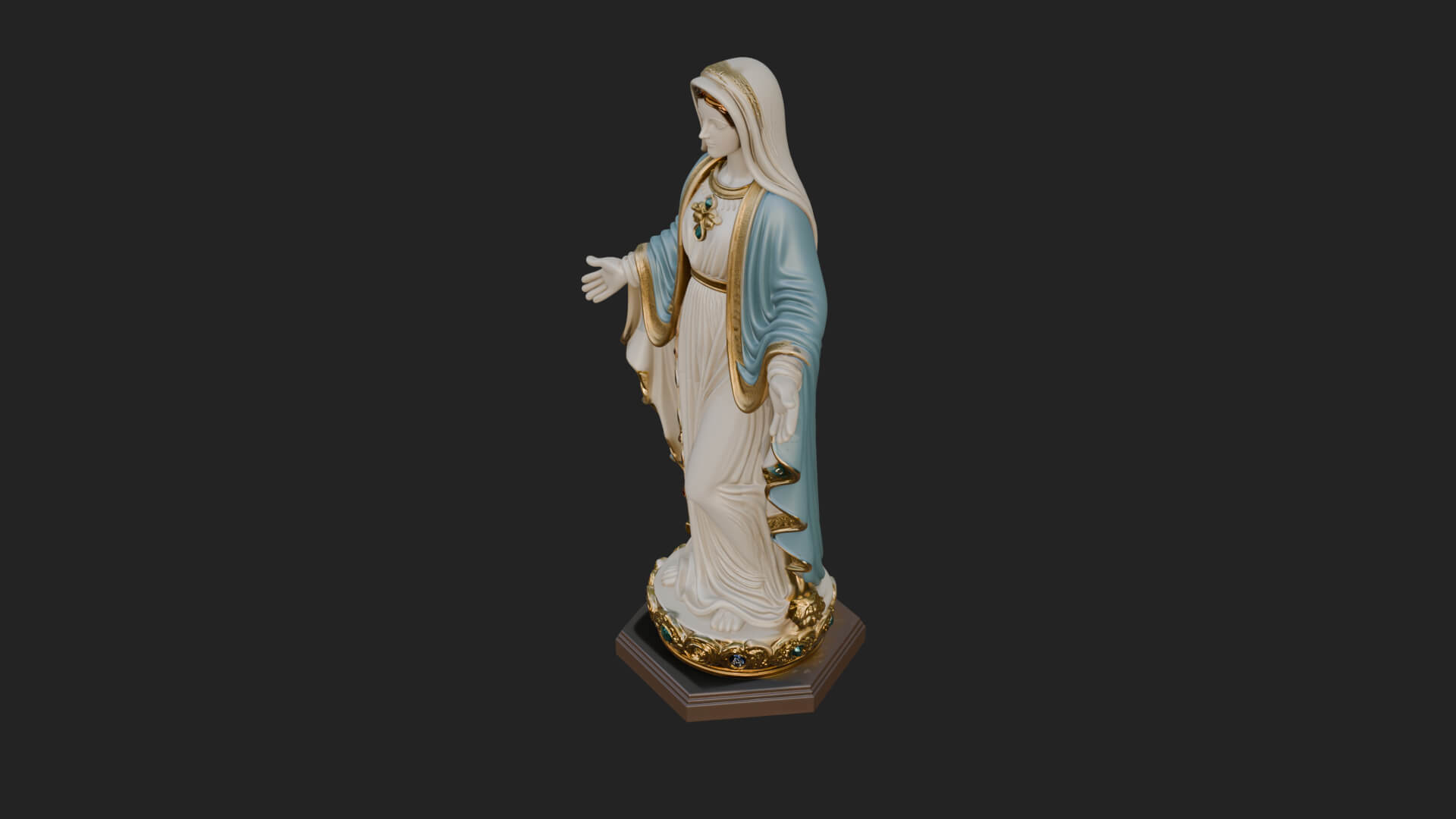 Virgin Mary Statue Design 20 3D Print Model 3D Model