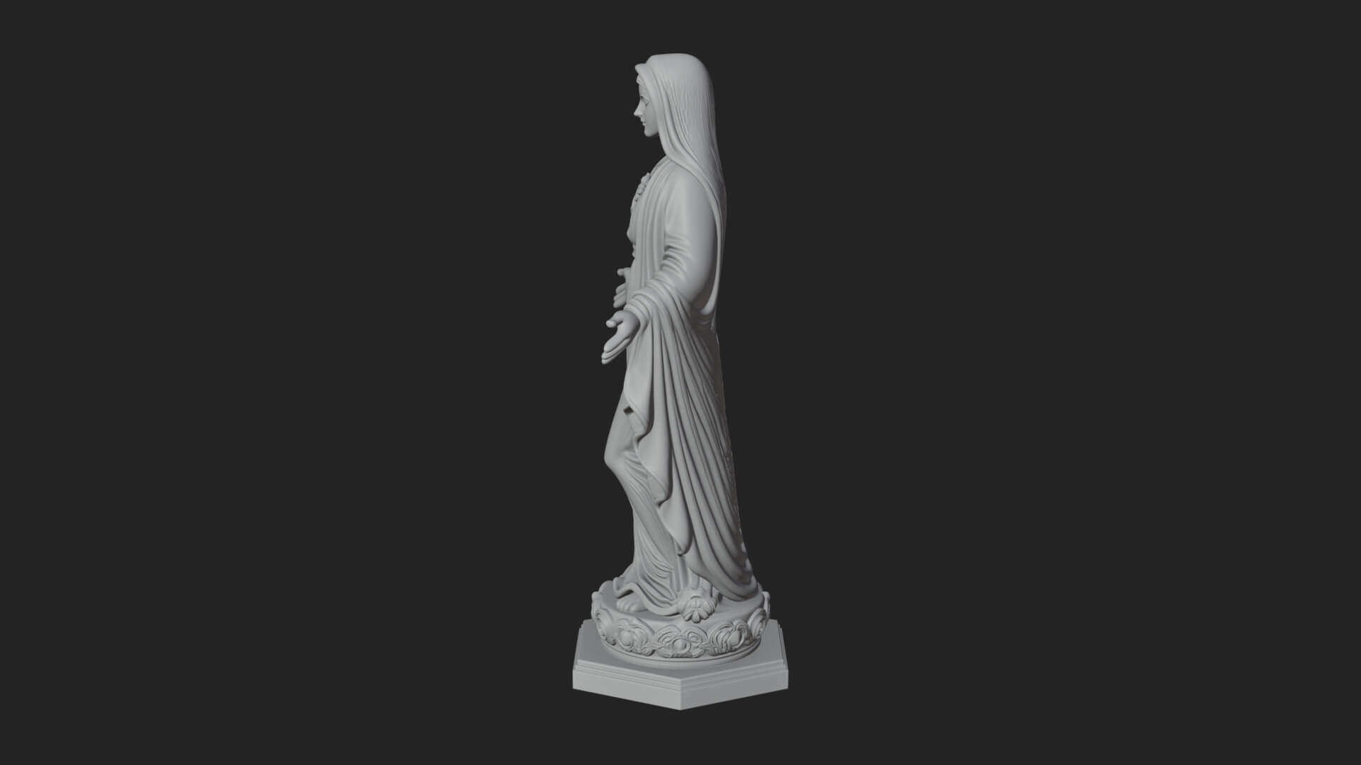 Virgin Mary Statue Design 20 3D Print Model 3D Model