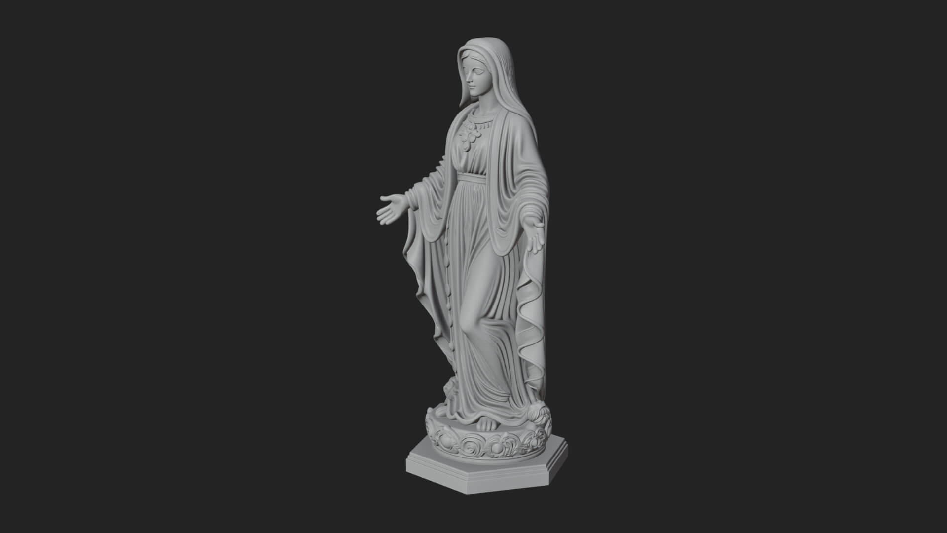 Virgin Mary Statue Design 20 3D Print Model 3D Model