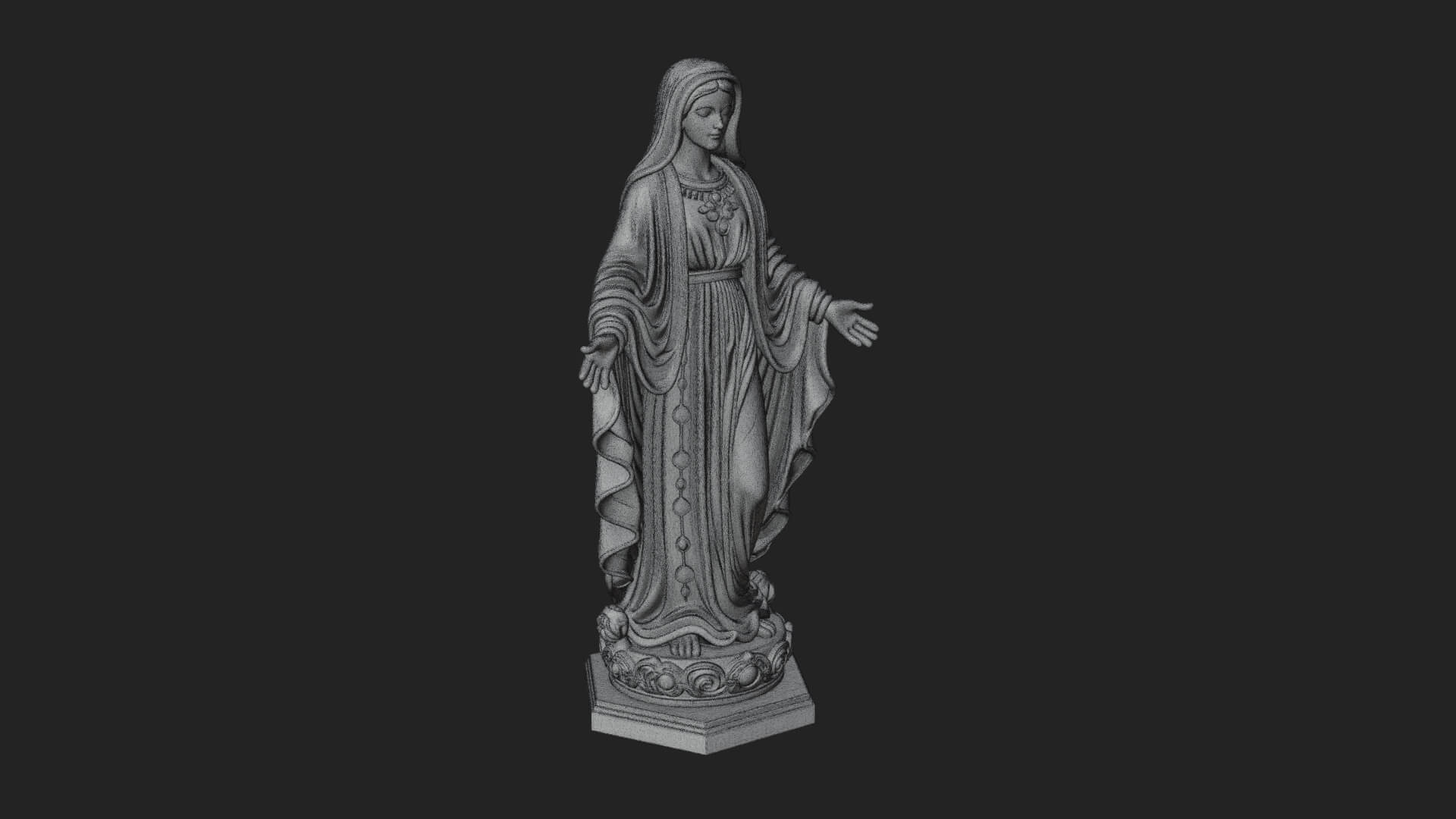Virgin Mary Statue Design 20 3D Print Model 3D Model
