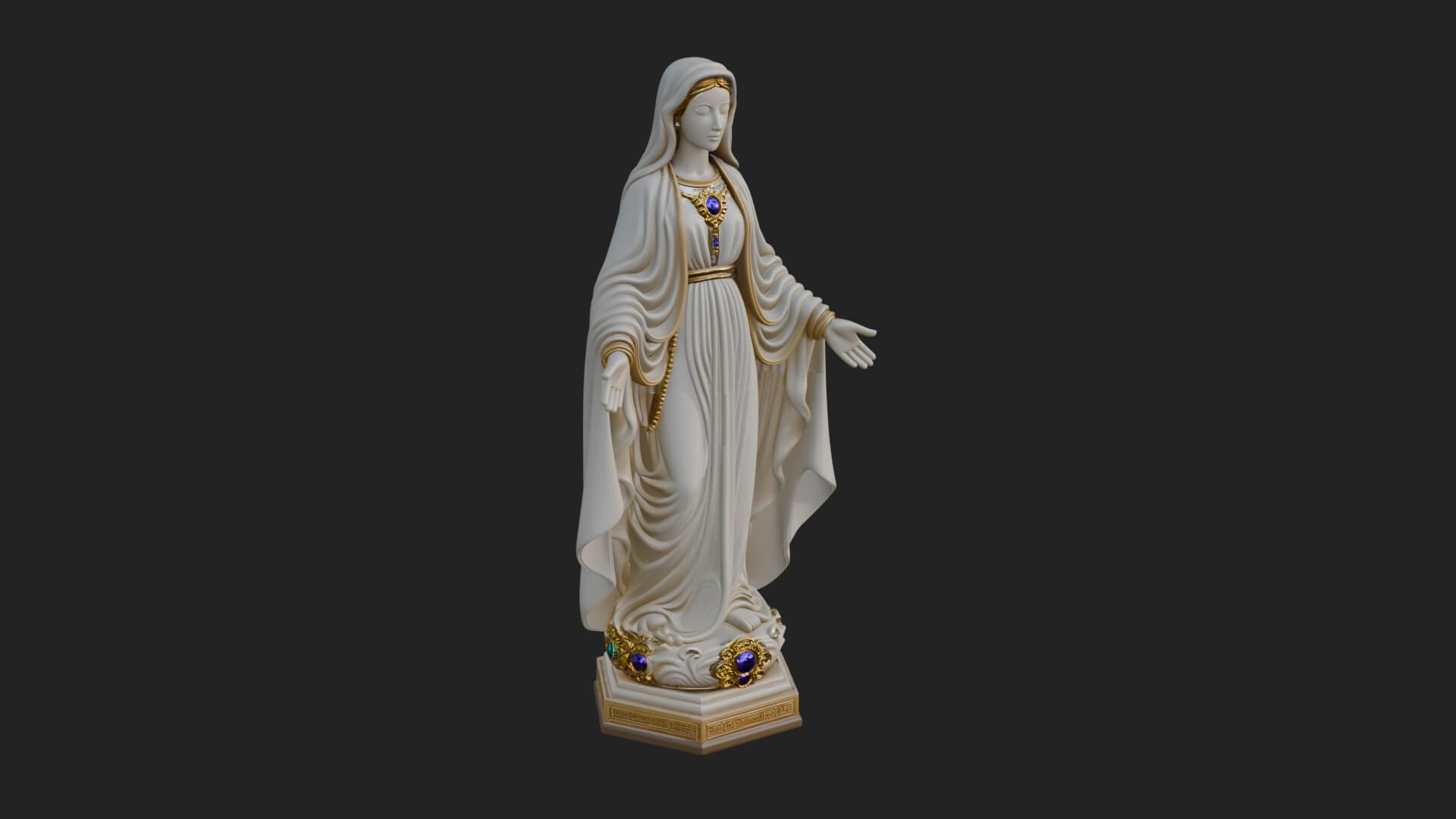 Virgin Mary Statue Design 21 3D Print Model 3D Model
