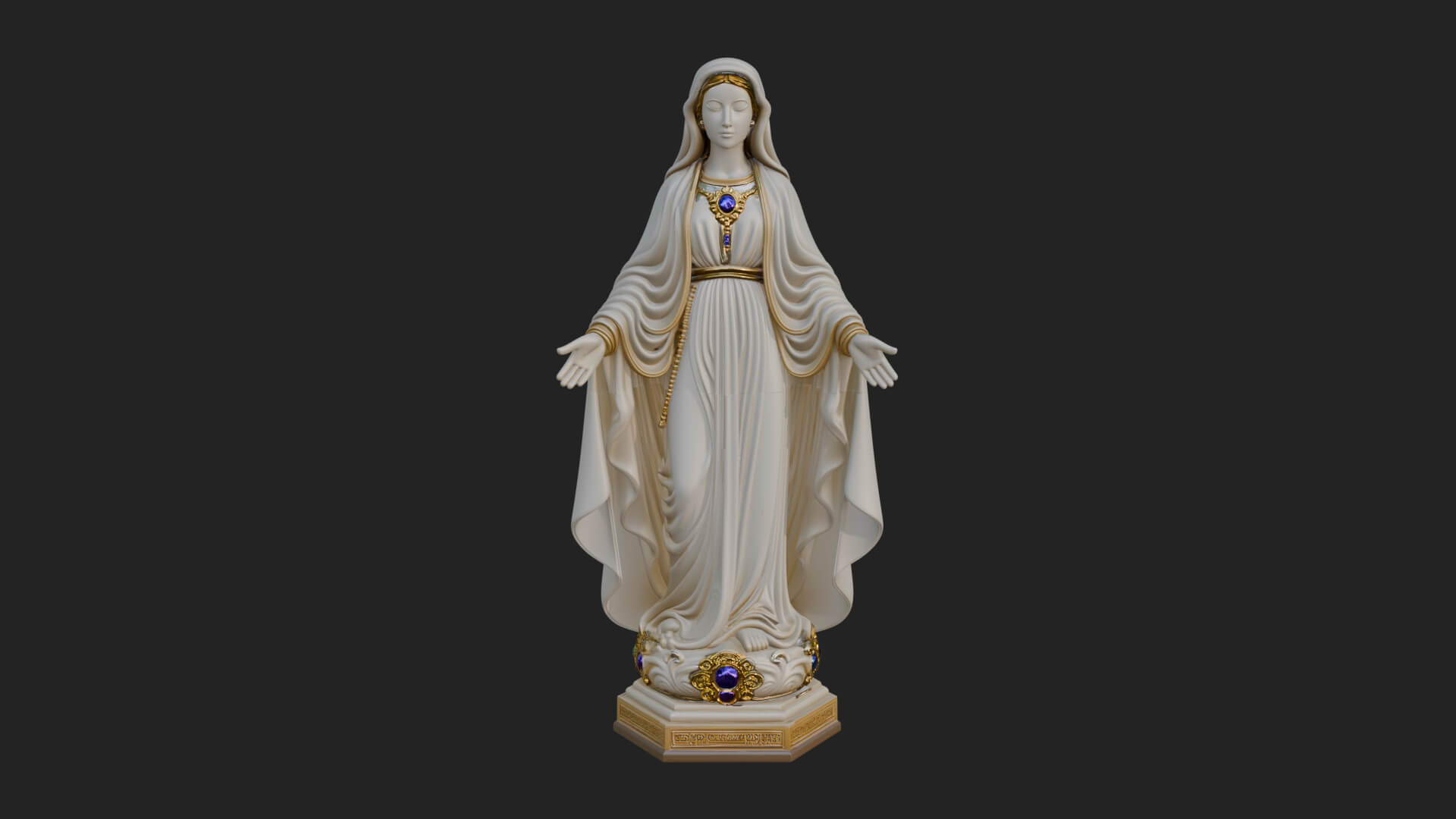 Virgin Mary Statue Design 21 3D Print Model 3D Model
