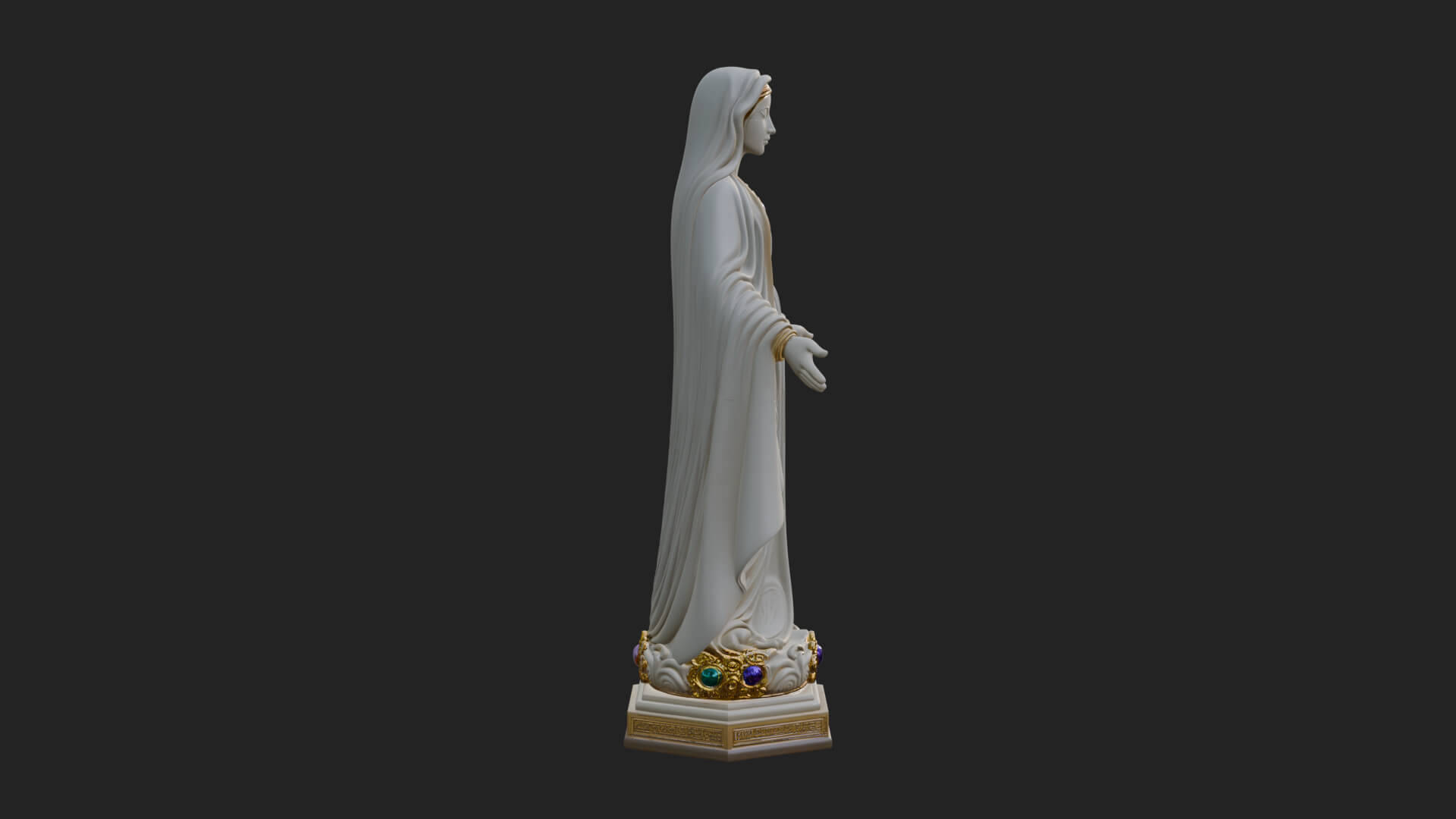 Virgin Mary Statue Design 21 3D Print Model 3D Model