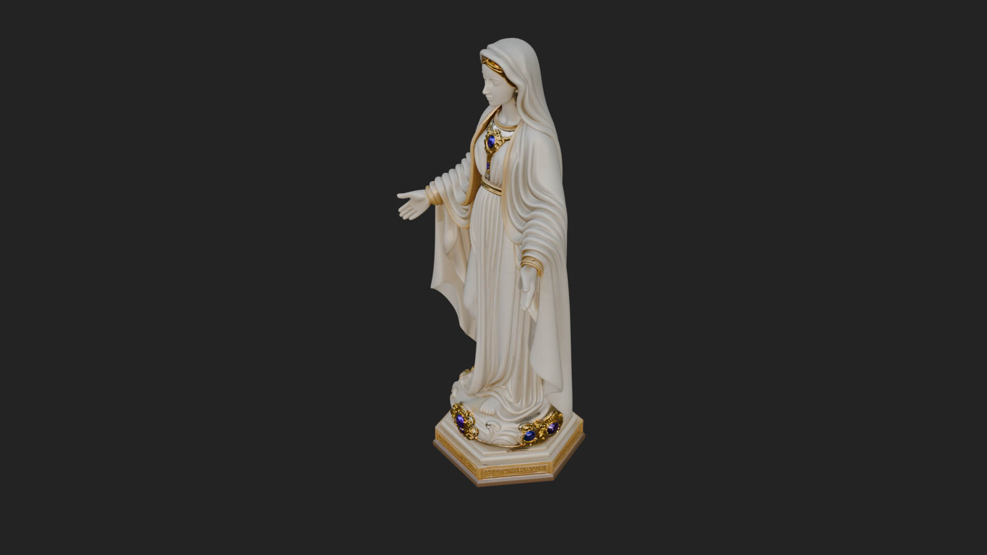 Virgin Mary Statue Design 21 3D Print Model 3D Model