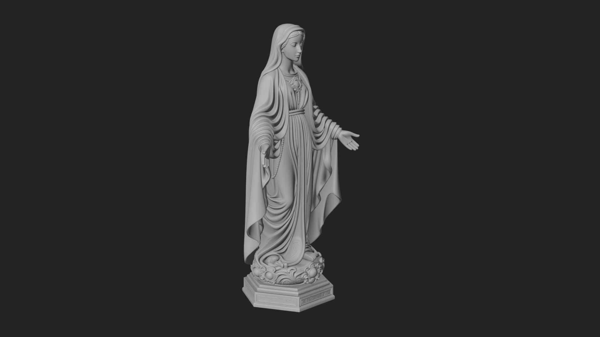 Virgin Mary Statue Design 21 3D Print Model 3D Model