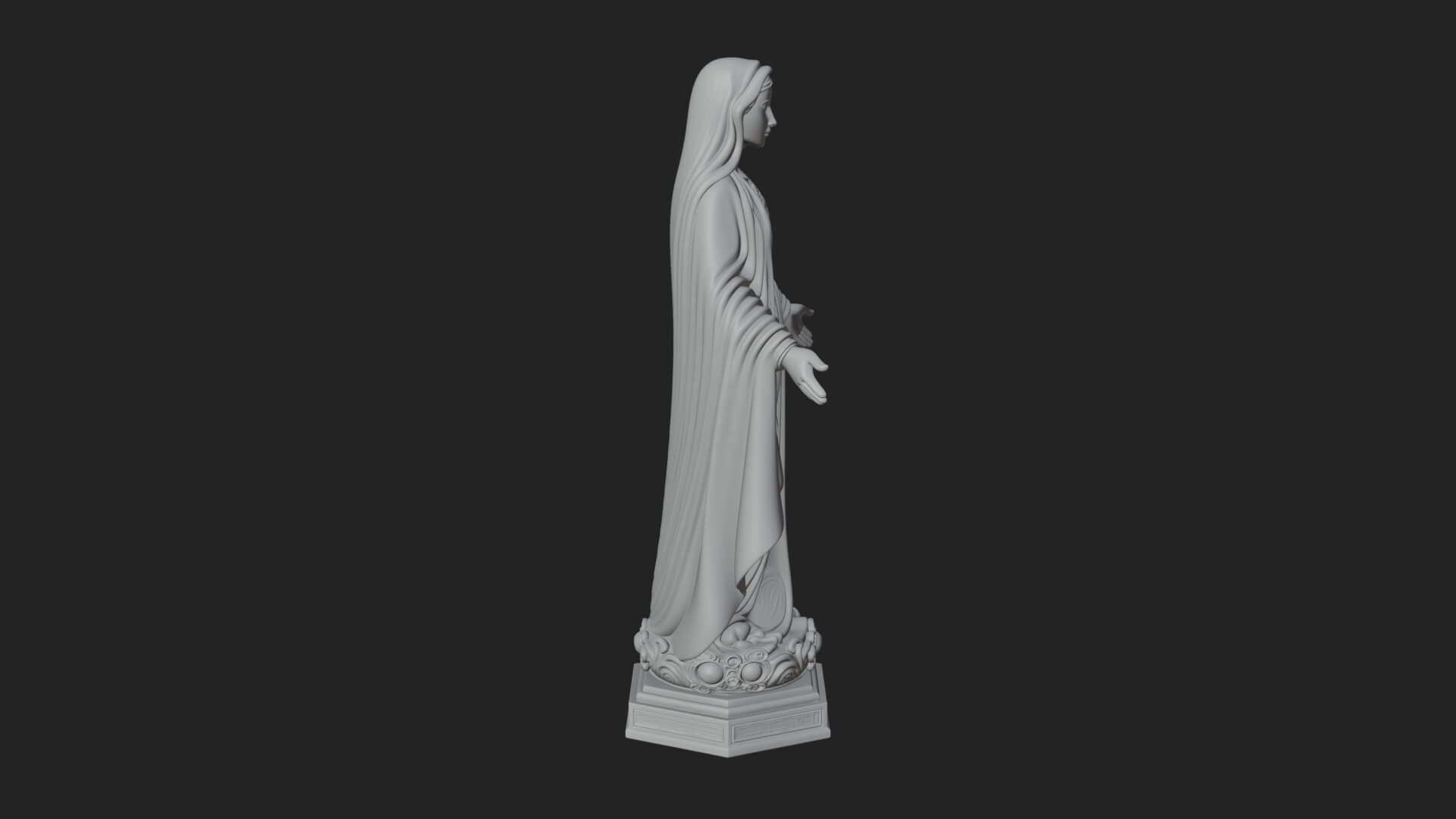 Virgin Mary Statue Design 21 3D Print Model 3D Model