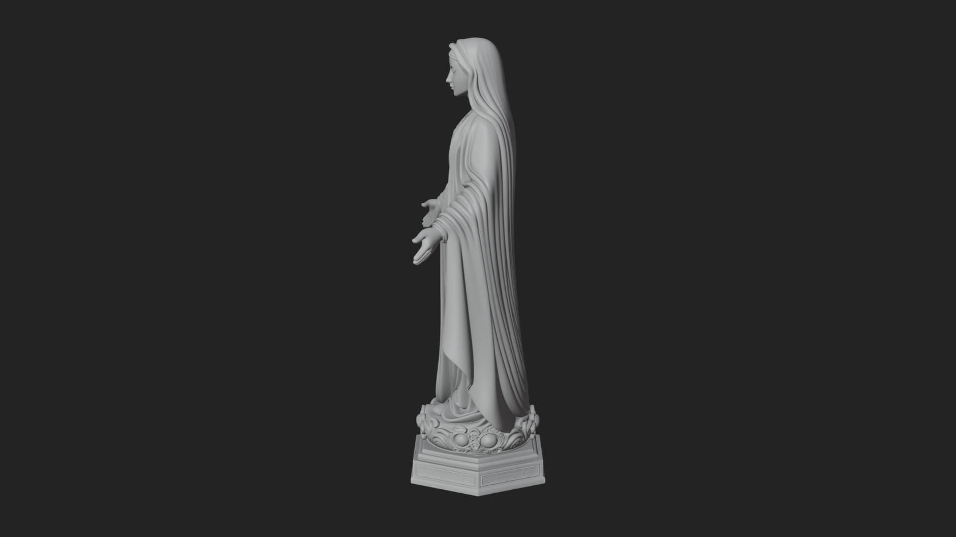 Virgin Mary Statue Design 21 3D Print Model 3D Model