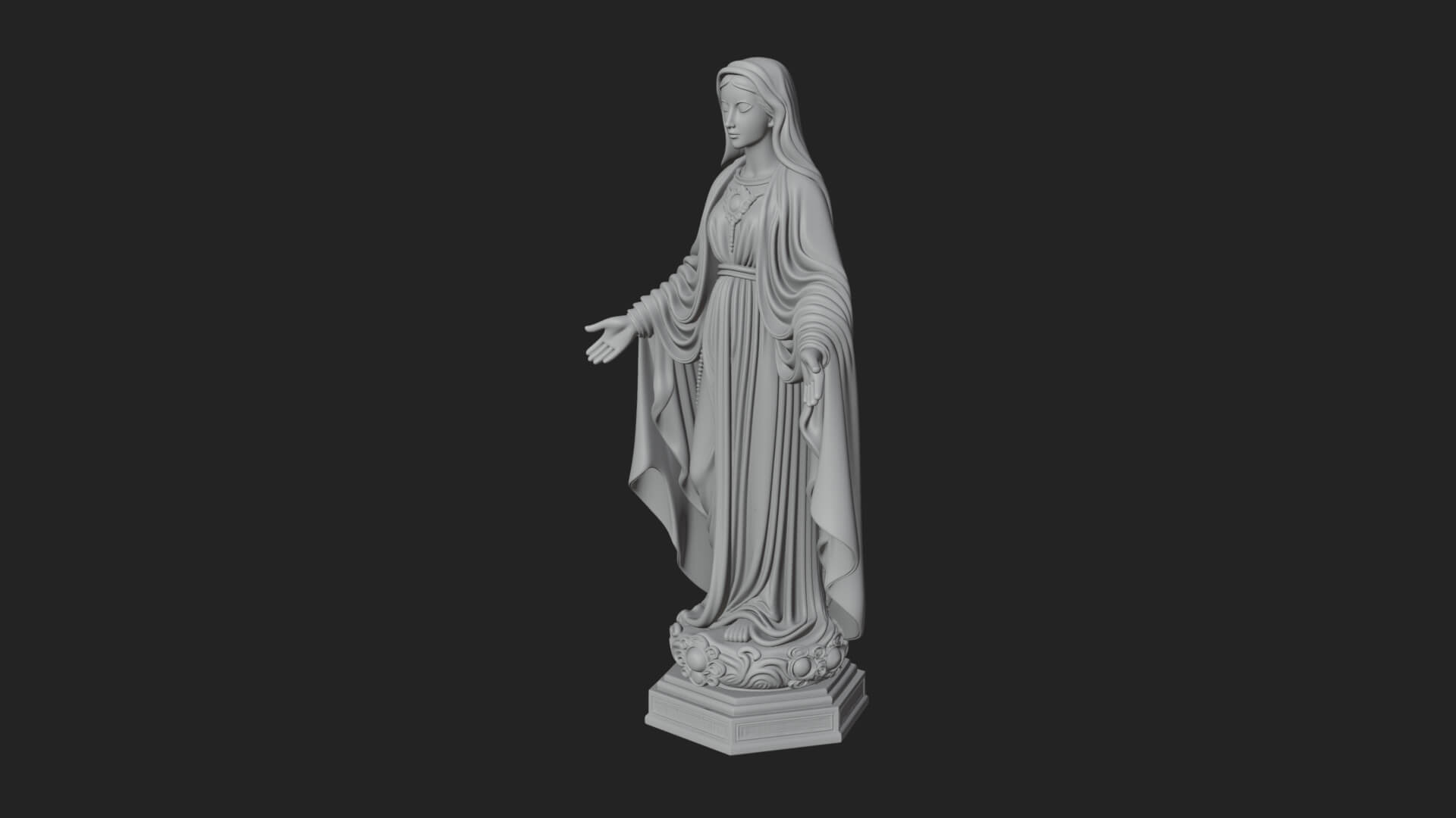 Virgin Mary Statue Design 21 3D Print Model 3D Model