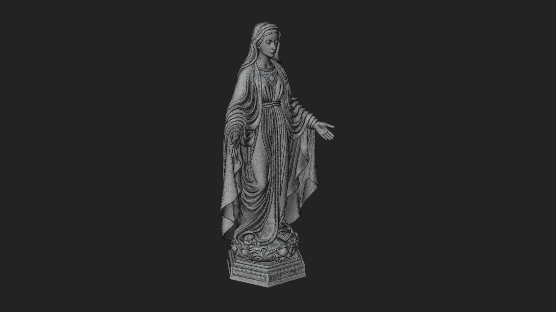 Virgin Mary Statue Design 21 3D Print Model 3D Model