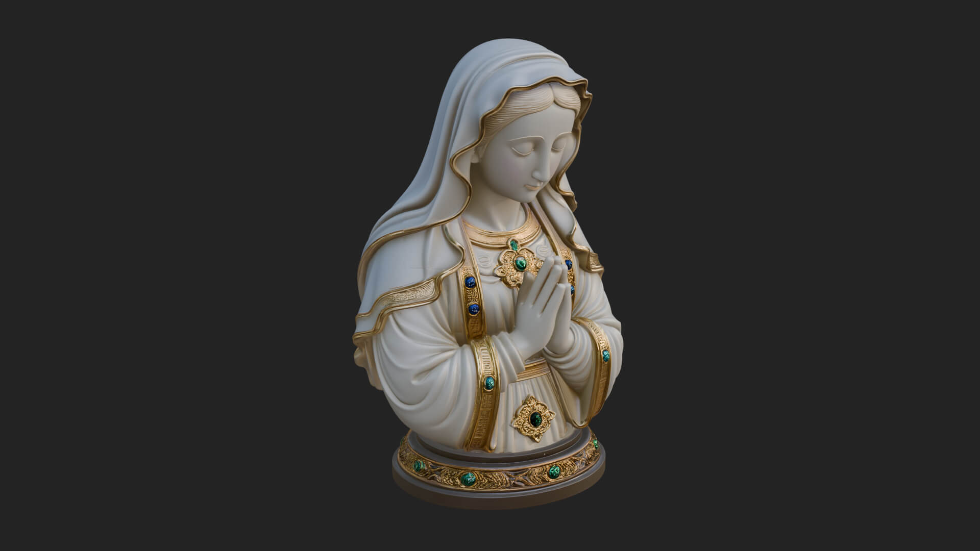 Virgin Mary Statue Design 3 3D Print Model 3D Model