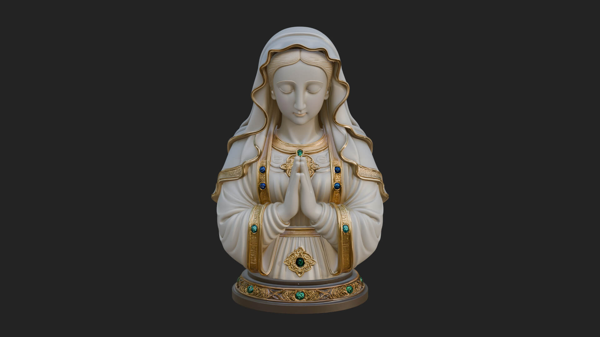 Virgin Mary Statue Design 3 3D Print Model 3D Model