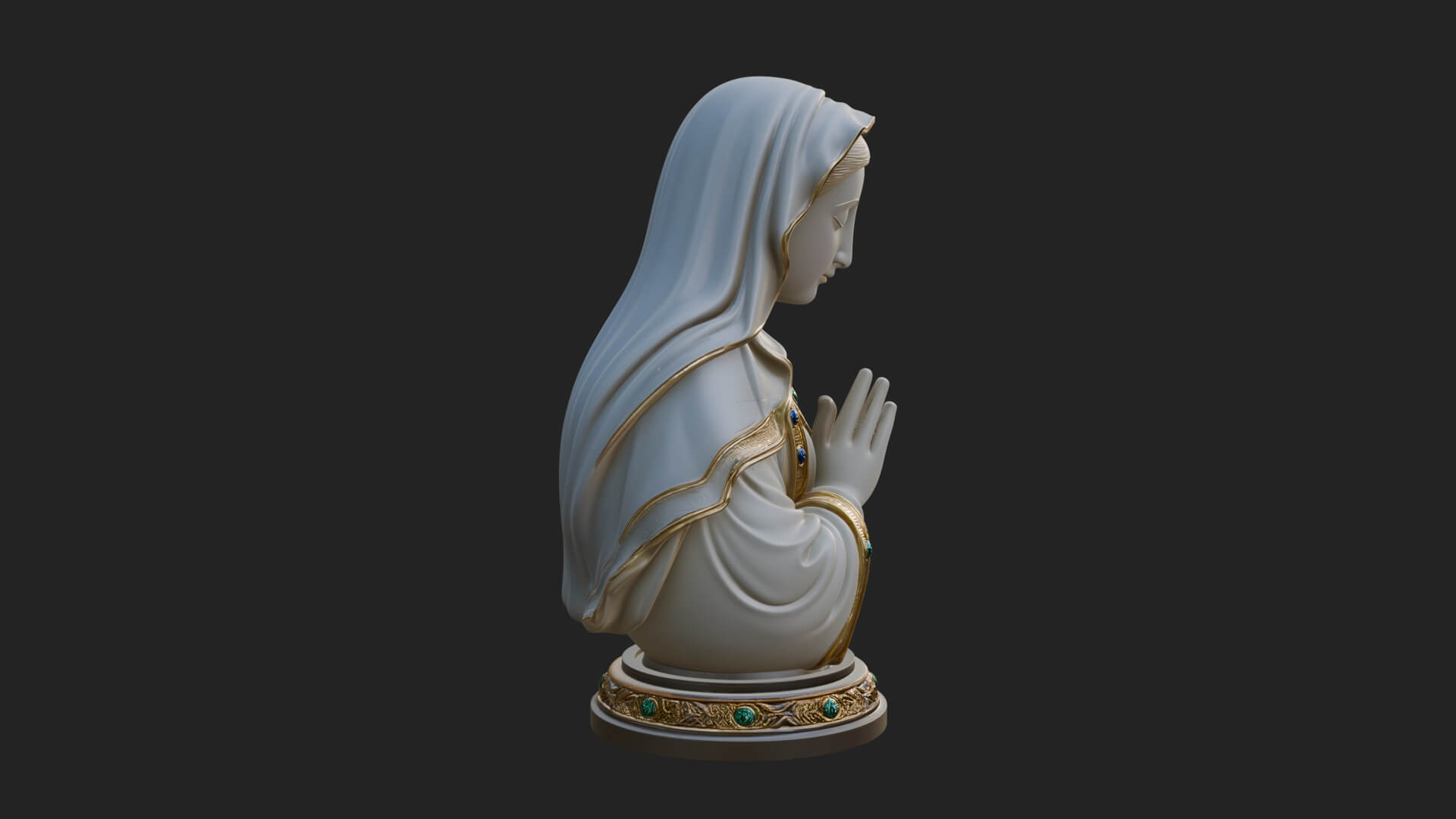 Virgin Mary Statue Design 3 3D Print Model 3D Model