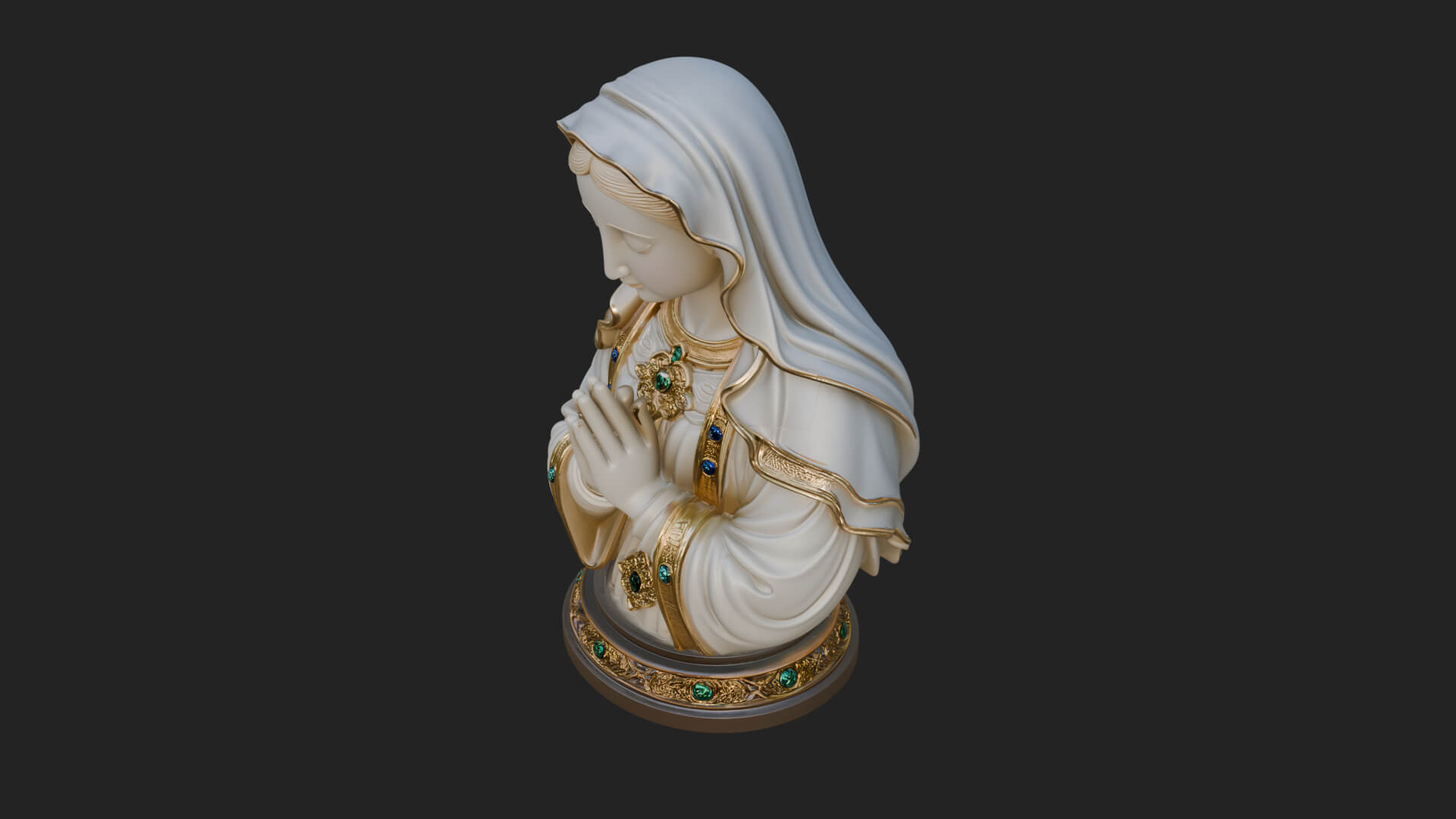 Virgin Mary Statue Design 3 3D Print Model 3D Model