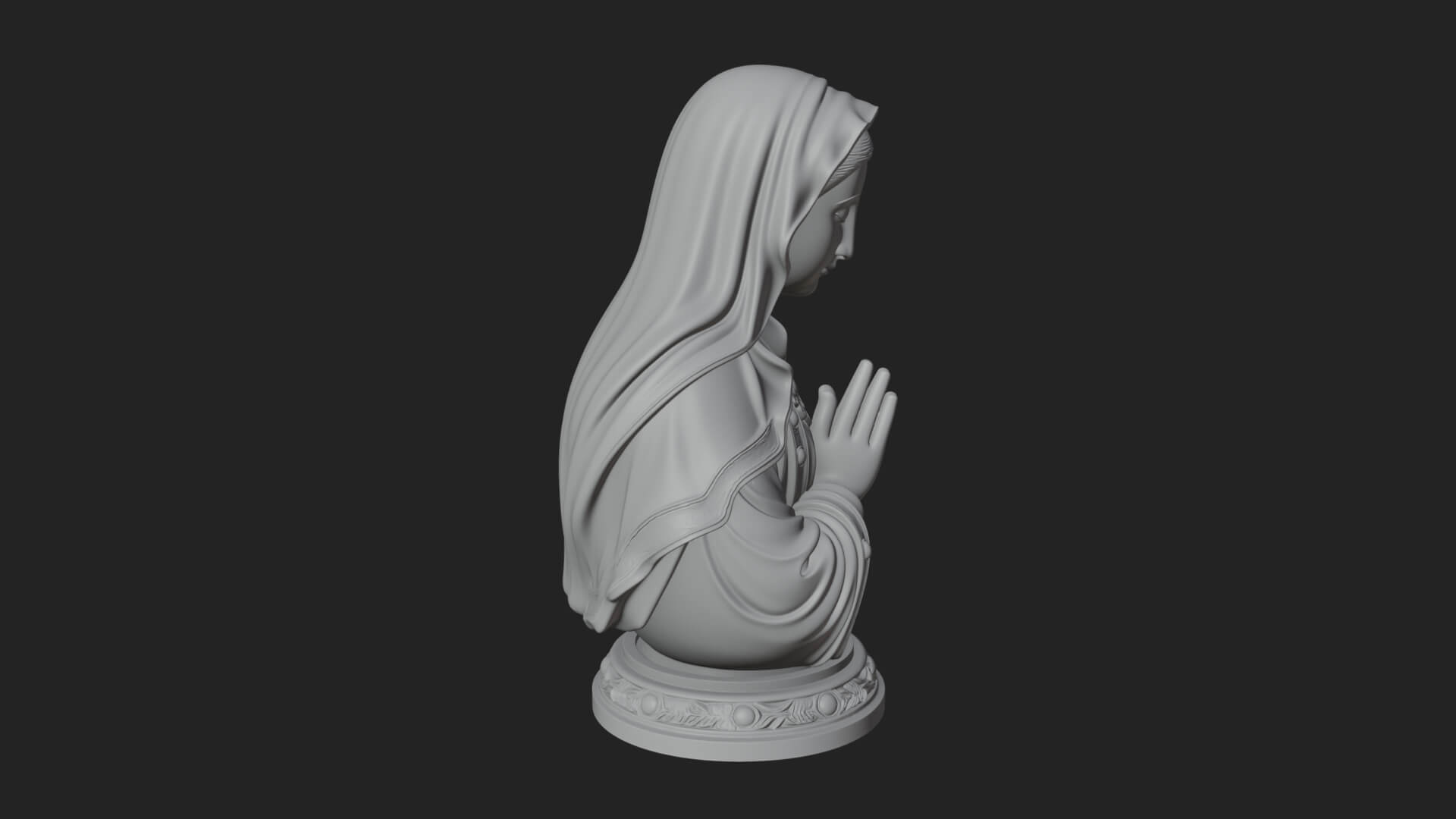 Virgin Mary Statue Design 3 3D Print Model 3D Model