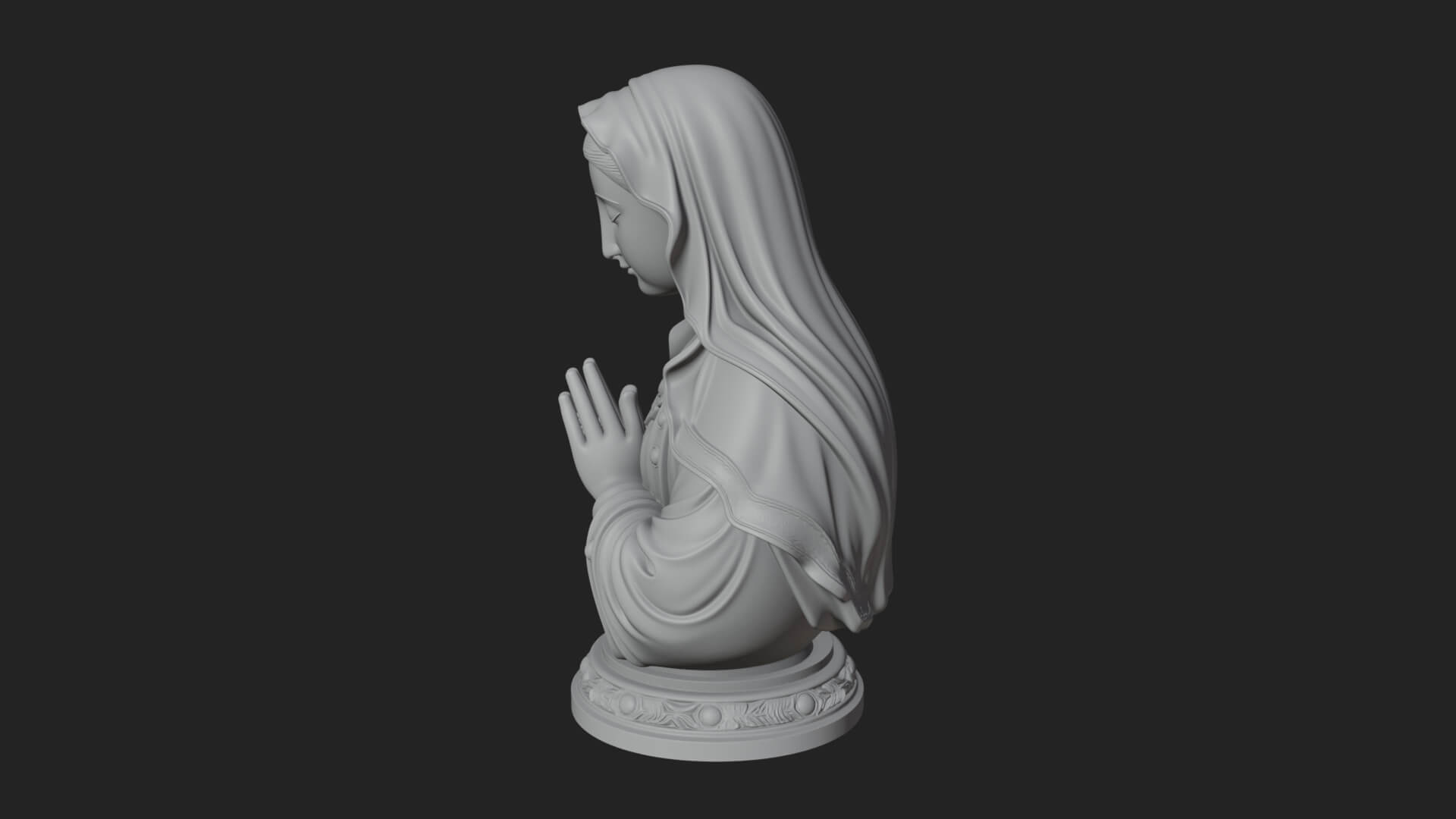 Virgin Mary Statue Design 3 3D Print Model 3D Model