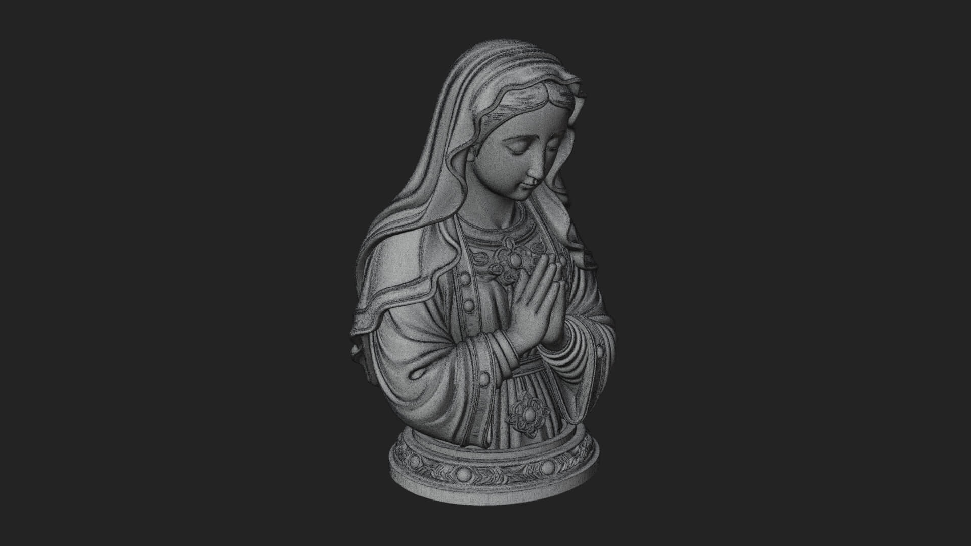 Virgin Mary Statue Design 3 3D Print Model 3D Model